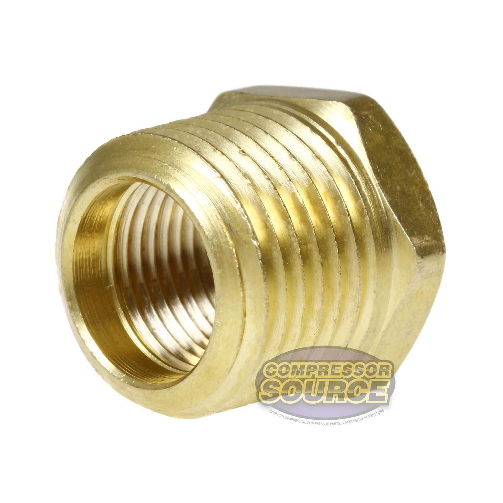 1/2″ x 3/8″ Male NPTF x Female NPTF Hex Bushing Reducer Solid Brass Pipe Fitting