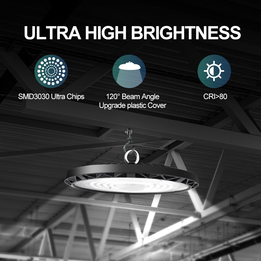 6Pack 200W UFO Led High Bay Light Factory Warehouse Commercial Garage Shop Light