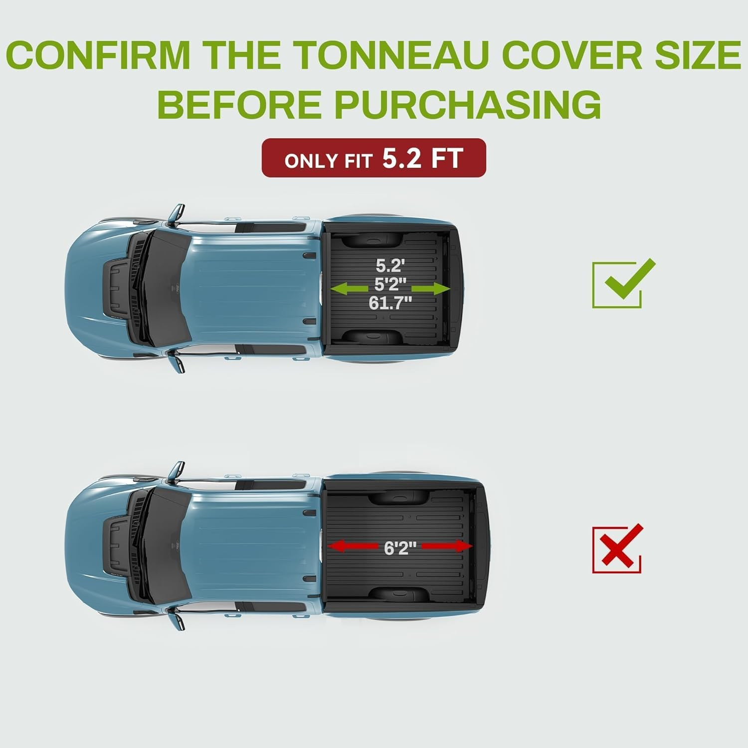 Soft Tri-Fold Tonneau Cover 2015-2025 Chevy Colorado GMC Canyon 5.2ft Truck Bed