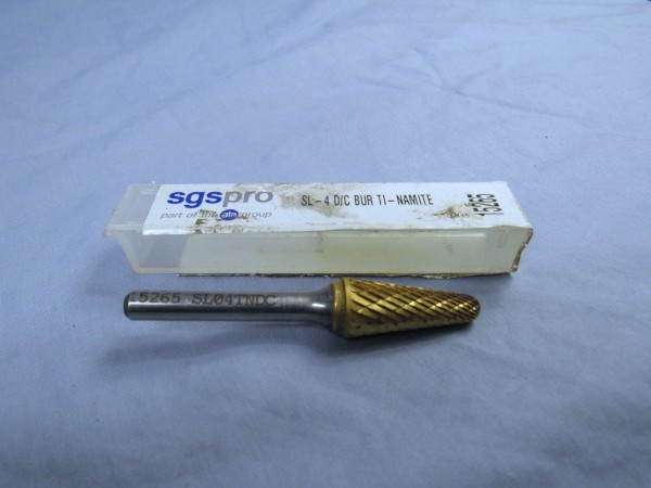 SGS Pro 1/4″ Shaft Carbide Burr, # 15265, Double Cut Tree Type, USA Made, New