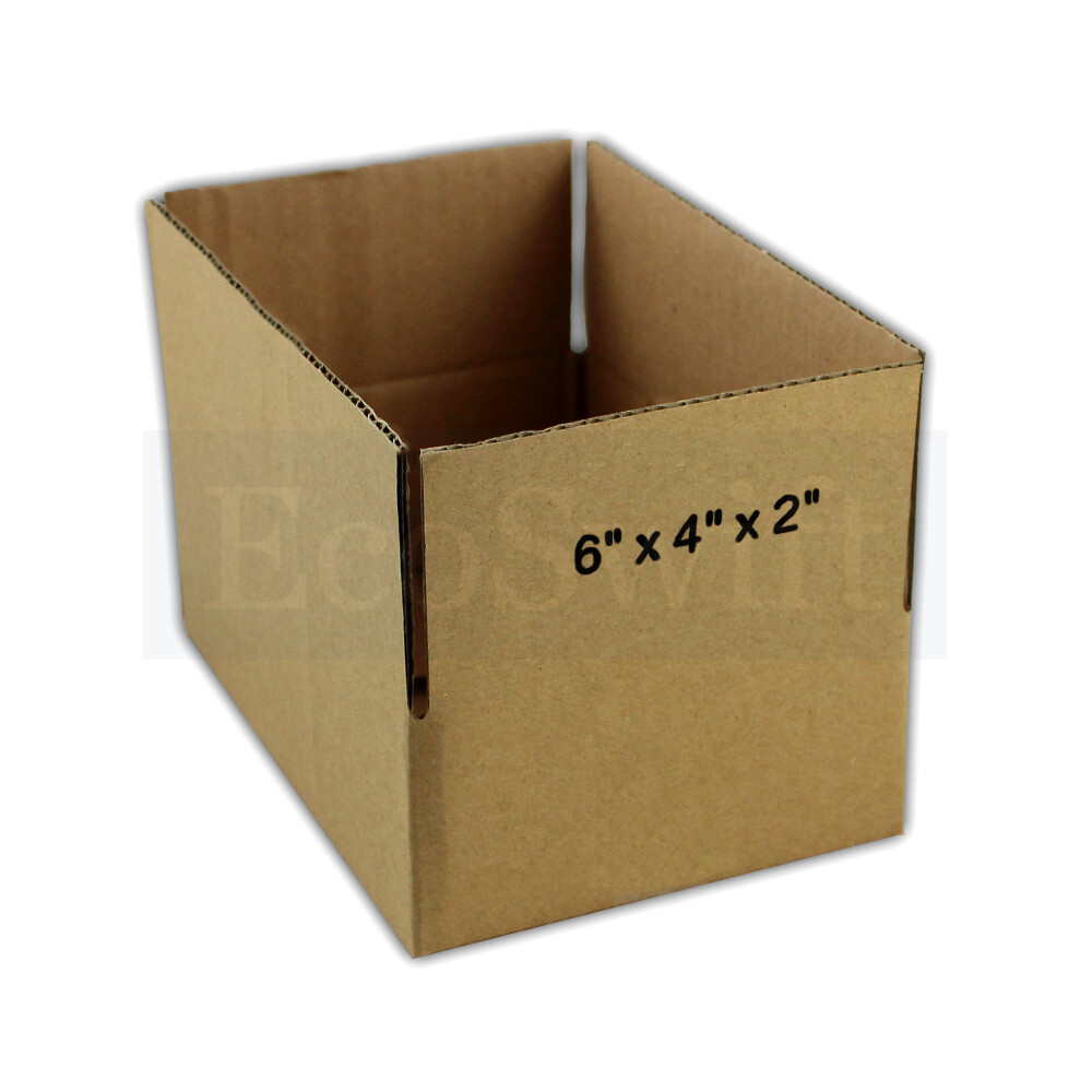 10 6x4x2 EcoSwift Cardboard Packing Moving Shipping Boxes Corrugated Box Cartons