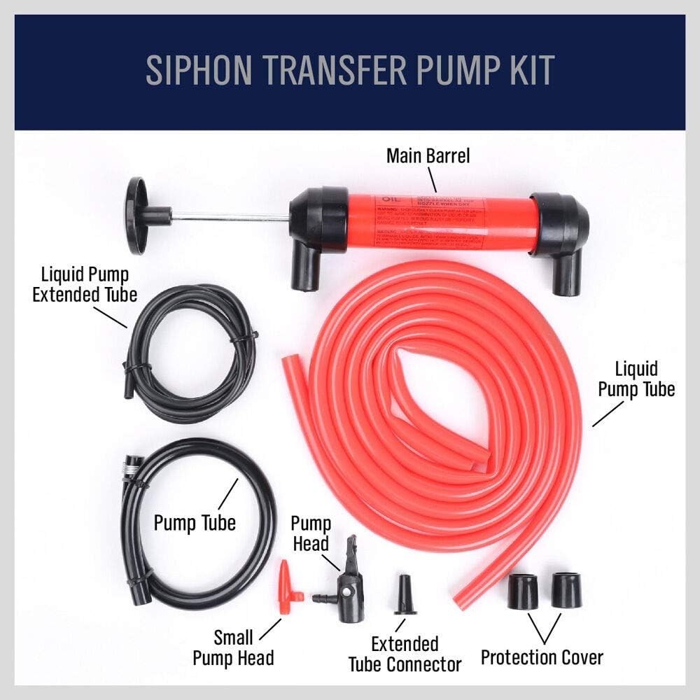 Durable Liquid Transfer Pump with Air Adapter – Red Design, Great for Outdoors