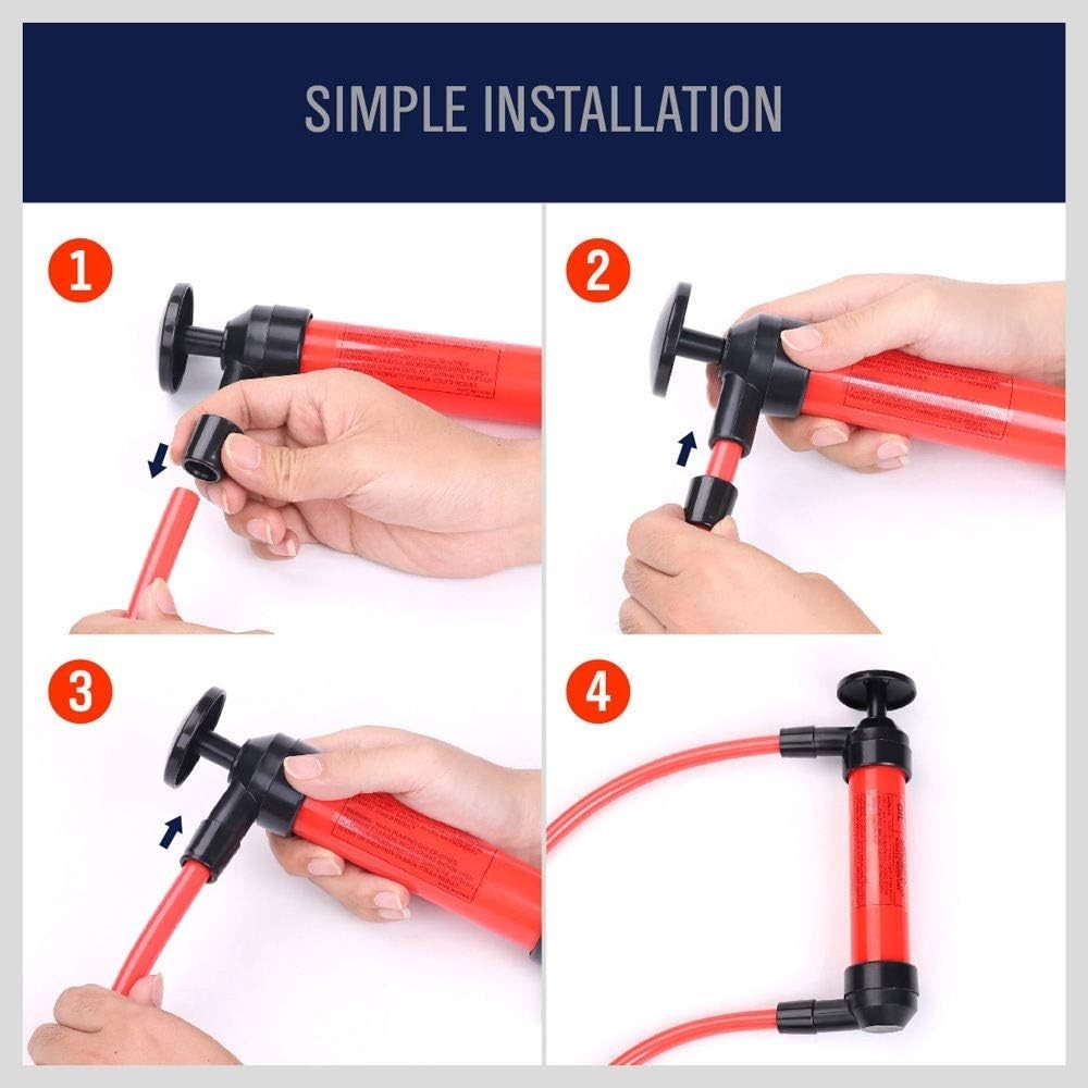 Durable Liquid Transfer Pump with Air Adapter – Red Design, Great for Outdoors