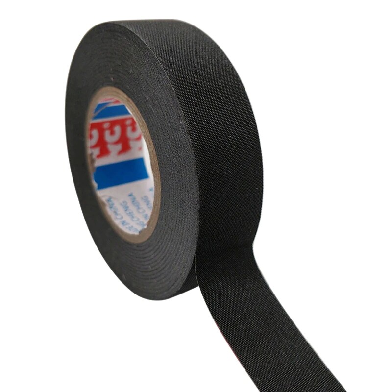 Heat Resistant Automotive Tape Flame-Retardant Cloth Sticky Fabric Black (50ft)