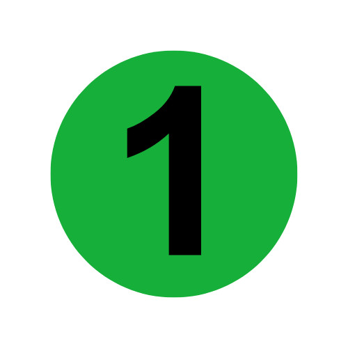 Inventory Control Number 1 (One) Stickers 2″ Round Self Adhesive (1) RL of 500