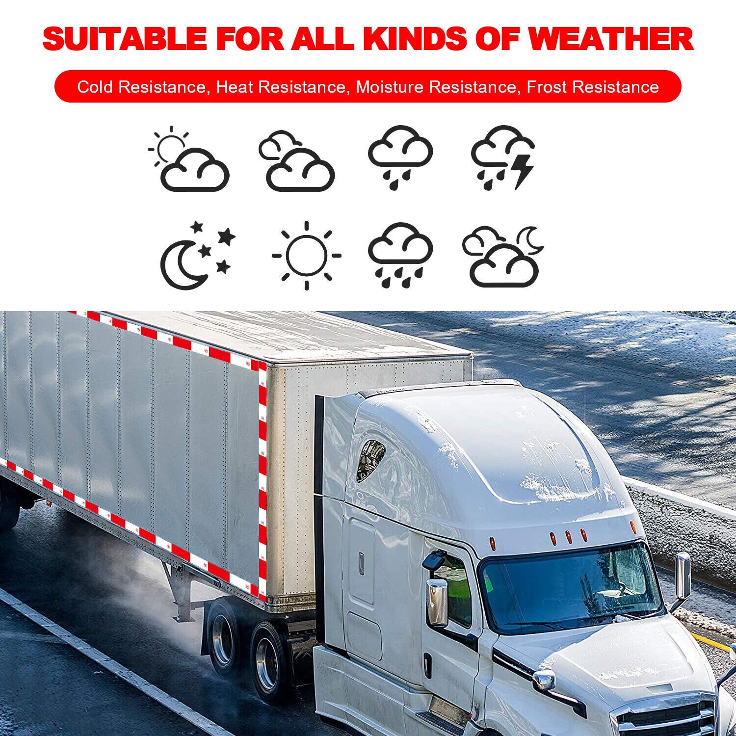 Reflective Tape CONSPICUITY Trailer Safety Warning Sign Auto Truck Red White NEW