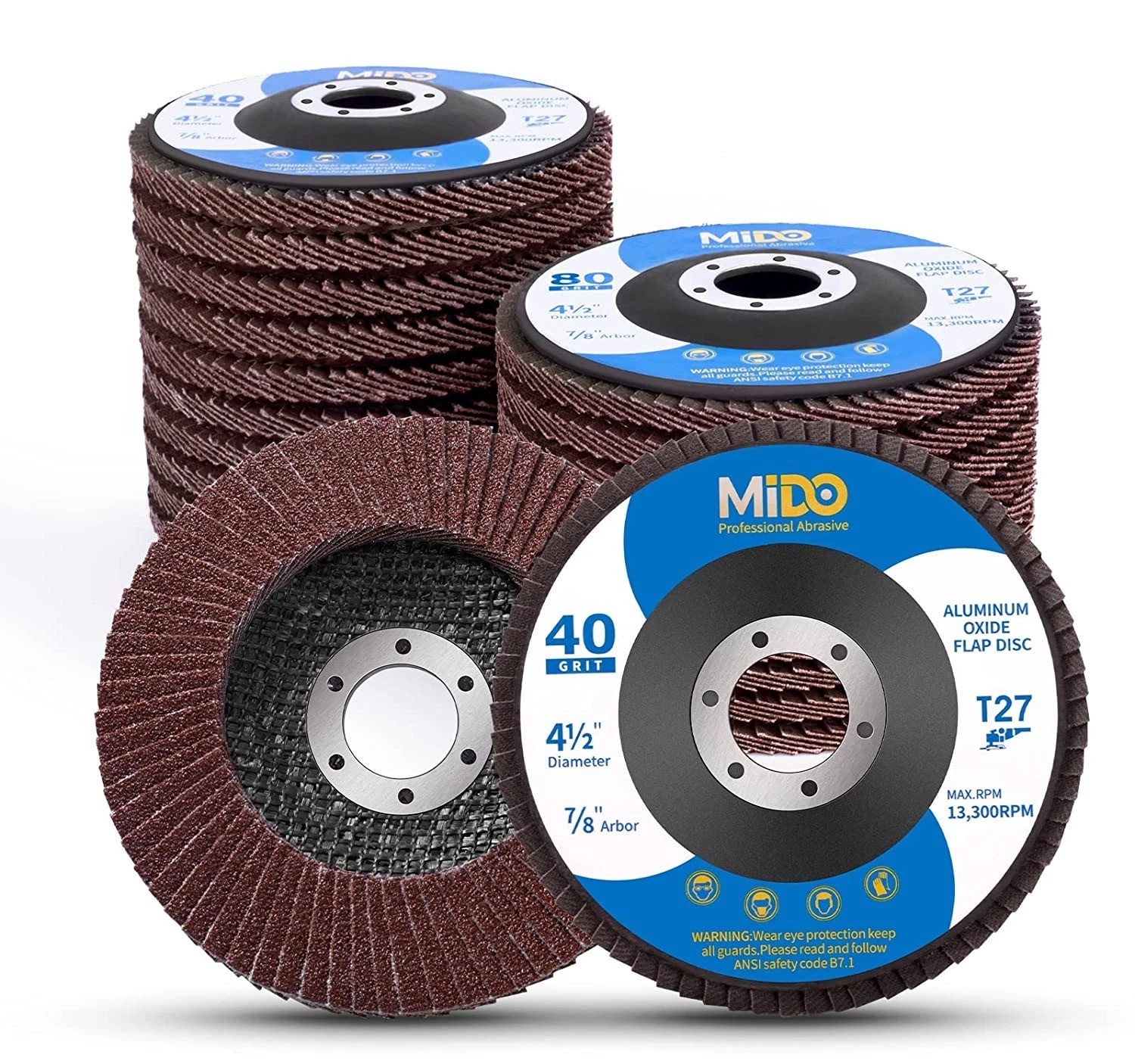 20 Pack Flap Discs 4.5 x 7/8 Grinding Wheel T27 Flapper Wheel for Die Angle