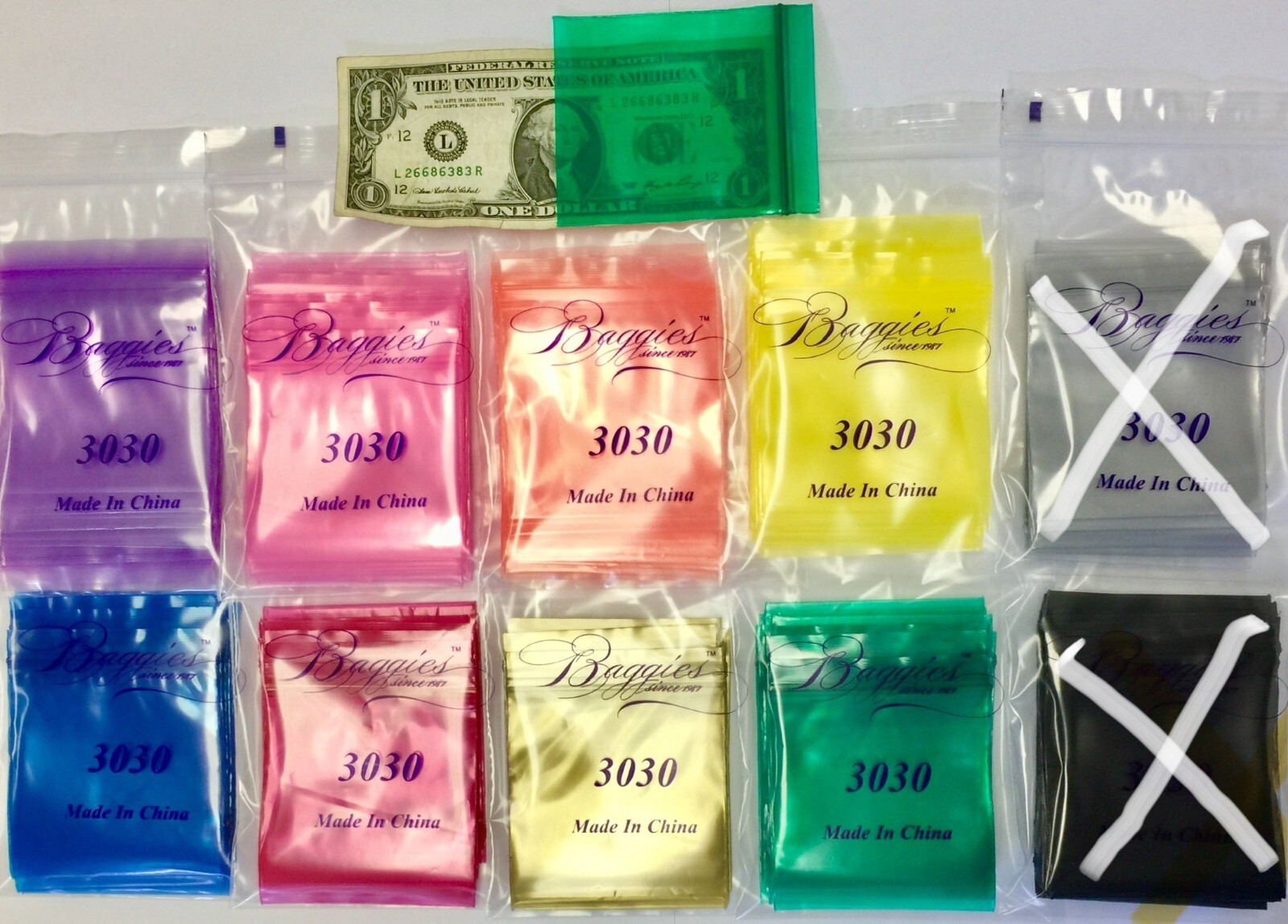 BaggiesSince1987 – 3030 Zip Color Bags 3″ X 3″ 100PCS MIX OR CHOOSE, READ DETAIL