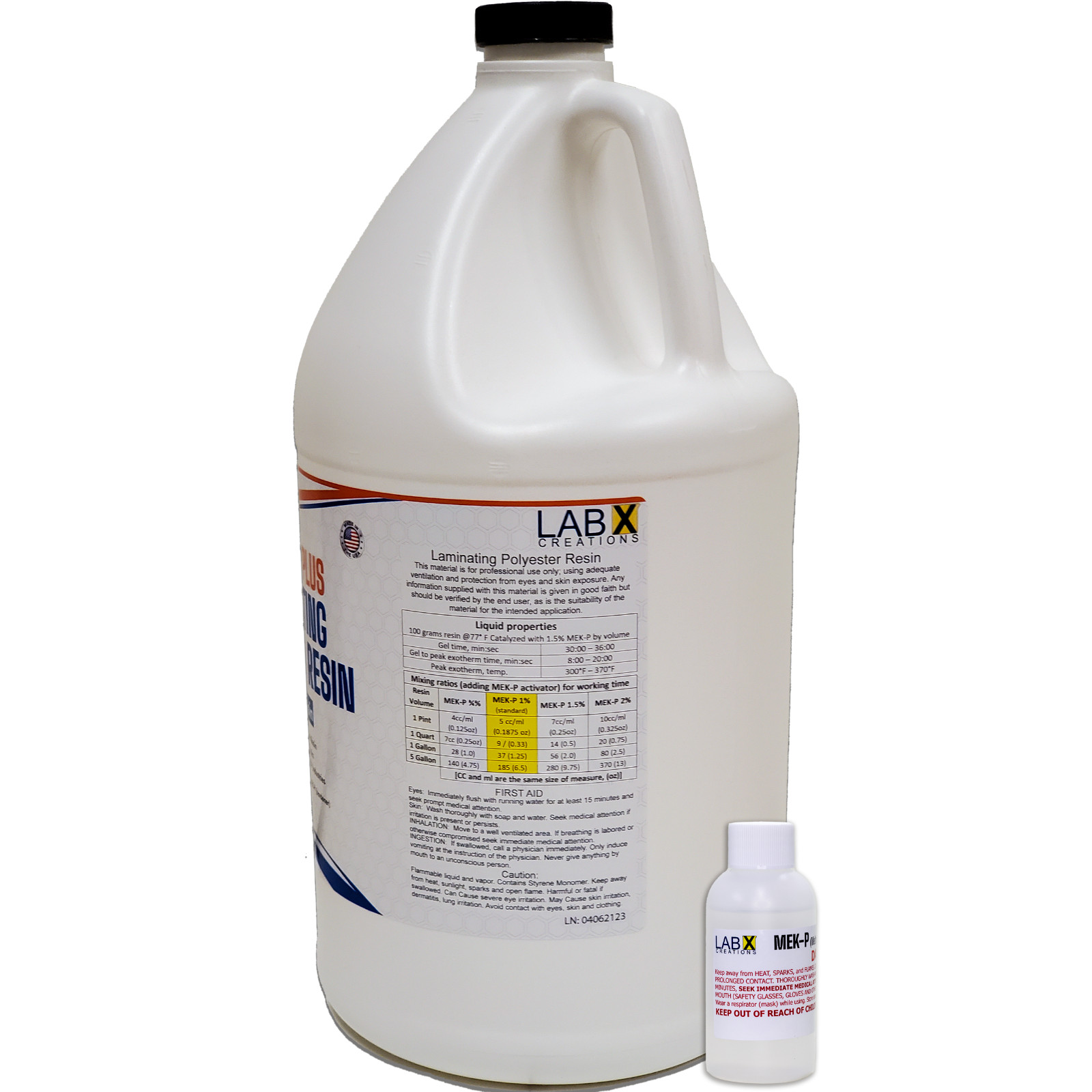 FIBERLAM PLUS FIBERGLASS RESIN 4 Gallon +MEKP (for Laminating on Boat, RV, Cars)