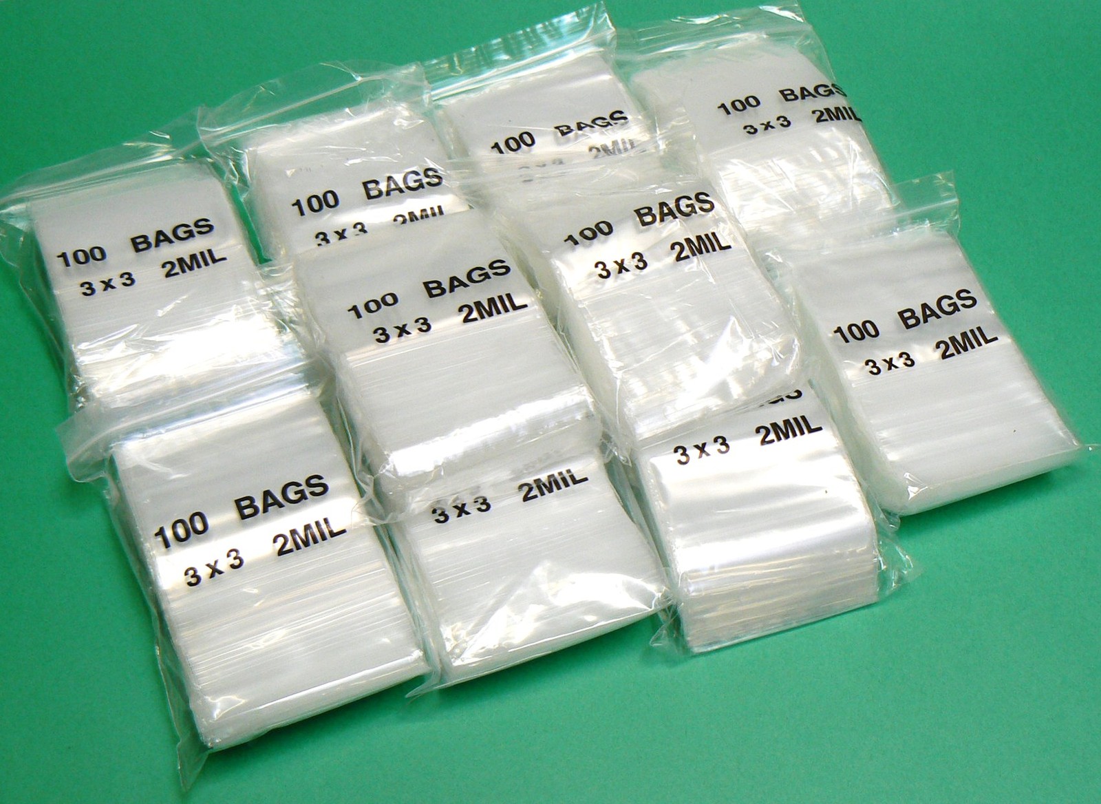 5,000 Zip Seal Lock Bags 2mil Clear 3×3 Reclosable Zip Slide Lock Bag 3″ Square
