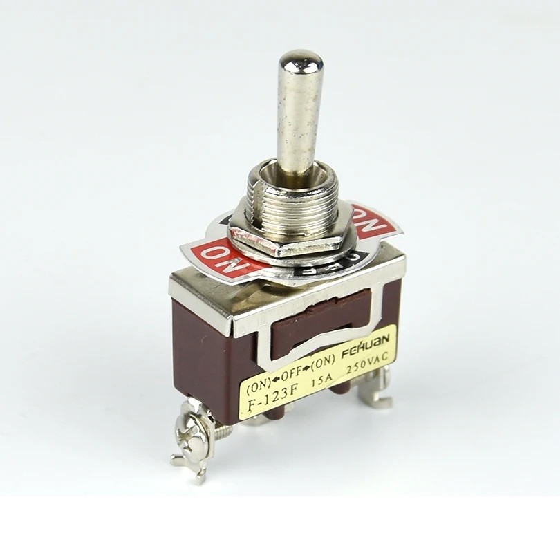3-Pin Position ON-OFF-ON Spring Return Momentary Metal Toggle Switch 15A 250V AC