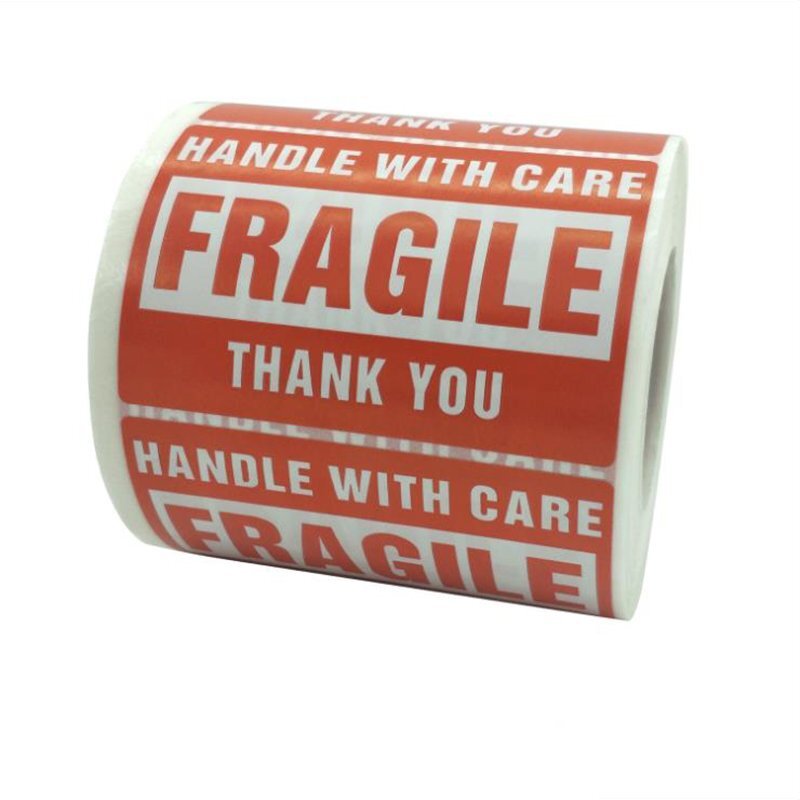 Fragile 2″x3″ Handle with Care Thank You Shipping Stickers 500 Labels Per Roll