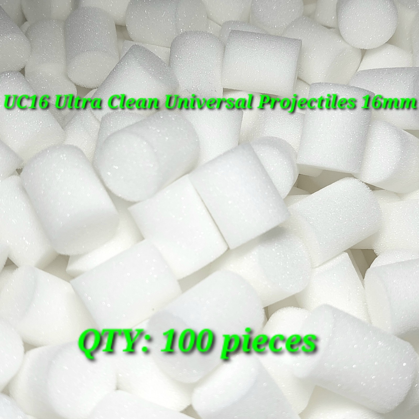 QTY: 100 UC 16MM Projectiles For 3/8″ (10mm) Hose US style foam filters UC16 B