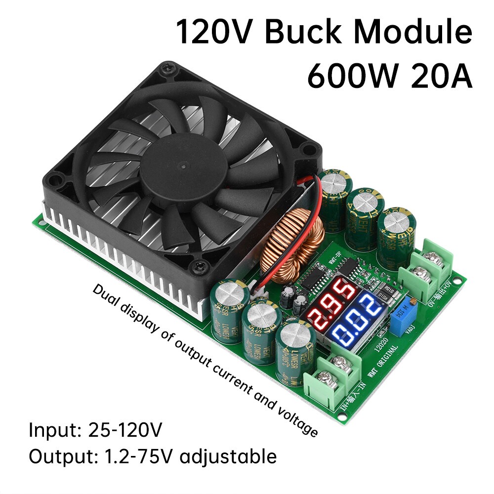 600W 30A DC-DC Step Down Module CV CC Adjustable Buck Converter 84-120V