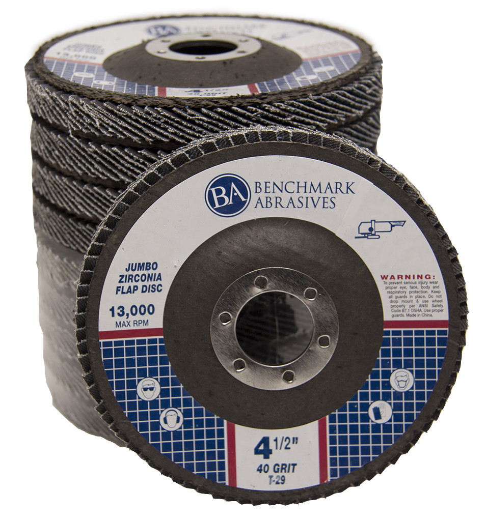 10 Pack 4.5” x 7/8″ Jumbo 40 Grit Zirconia Flap Disc Grinding Wheels T29