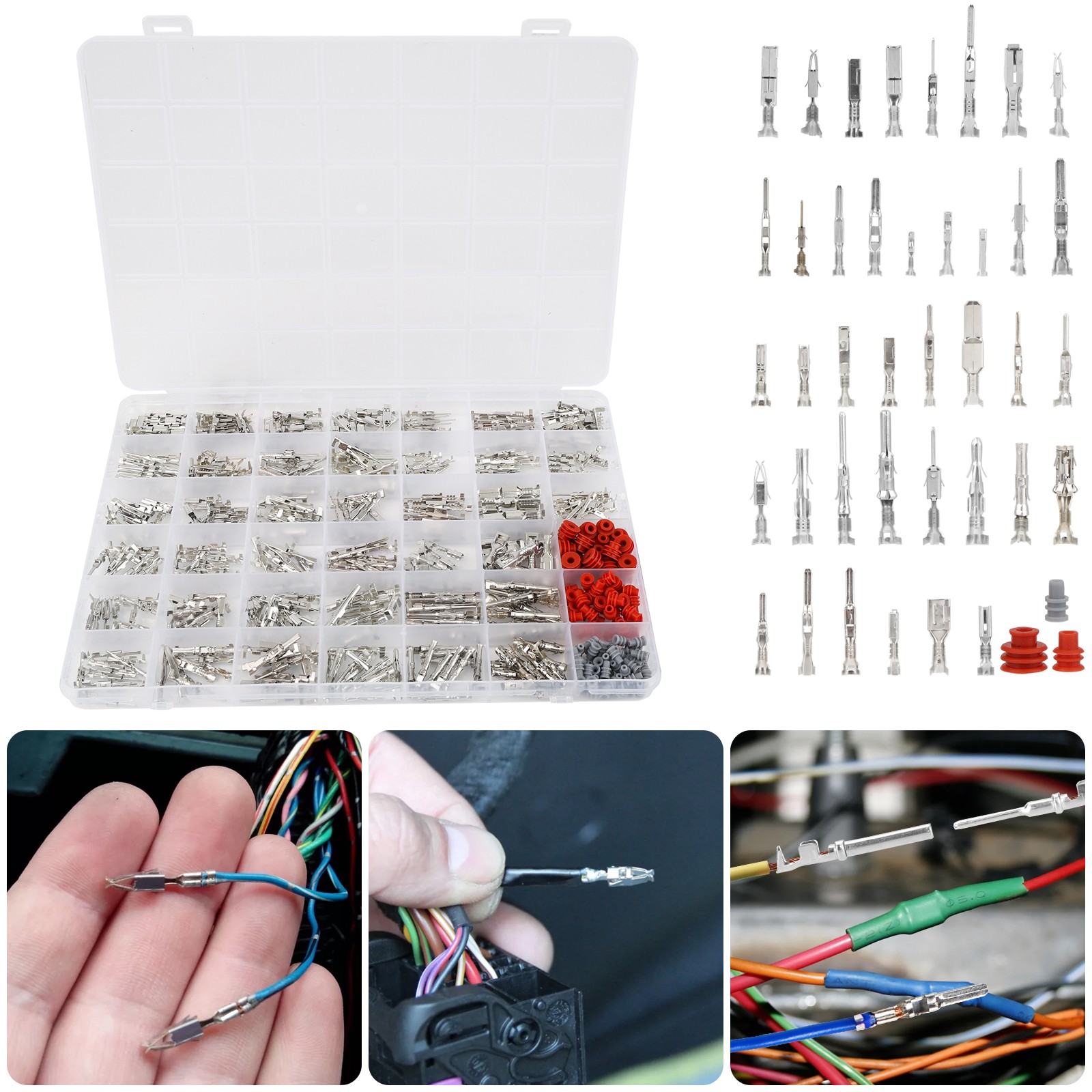 480× Car Electrical Connector Terminal Kit Brass Pins for Auto Motorcycle Truck
