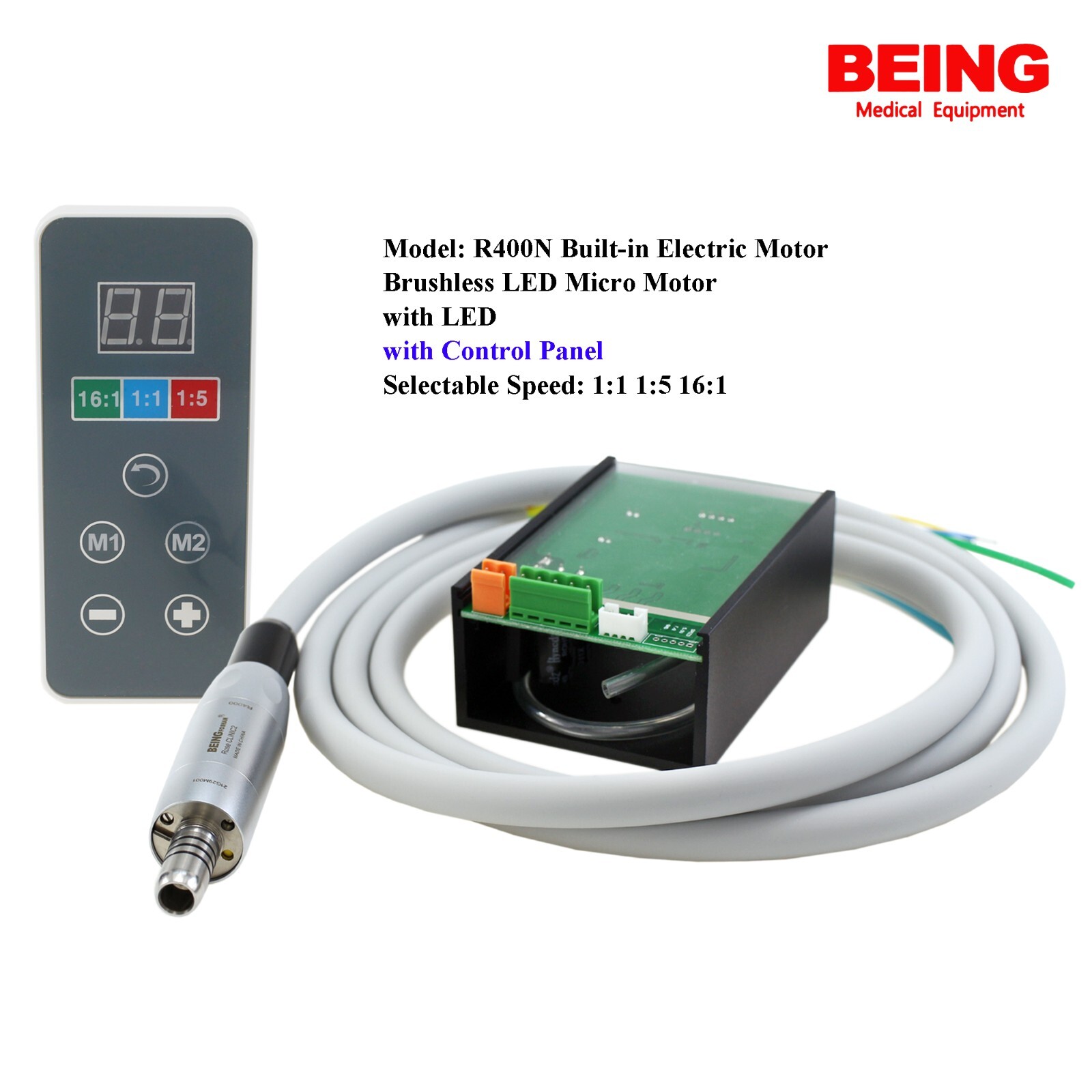 BEING Brushless LED Motor Electric Handpiece 1:5 Contra Angle Ti-MAX NSK X95L