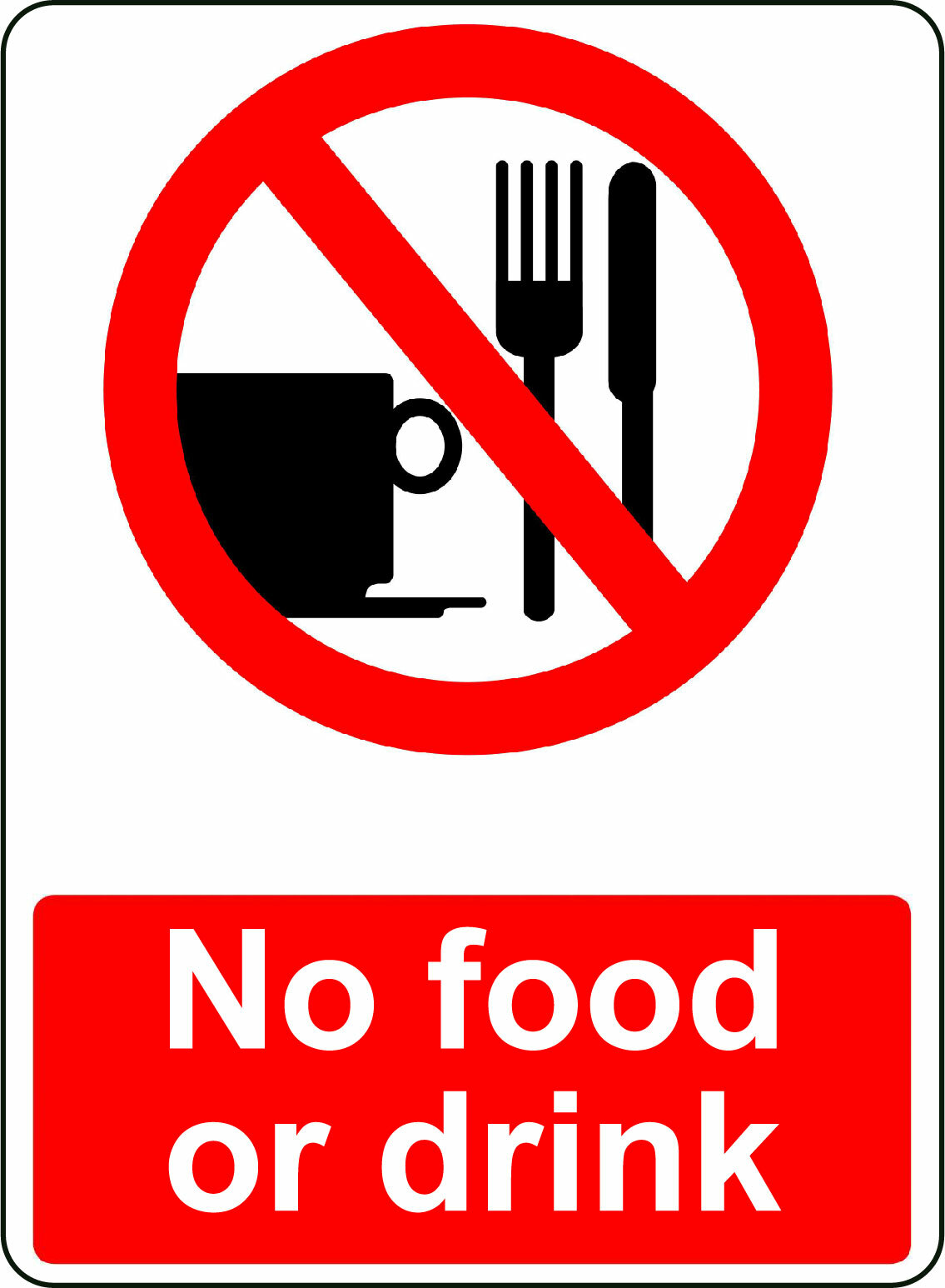 NO FOOD OR DRINK OSHA DECAL SAFETY SIGN STICKER 3M USA MADE