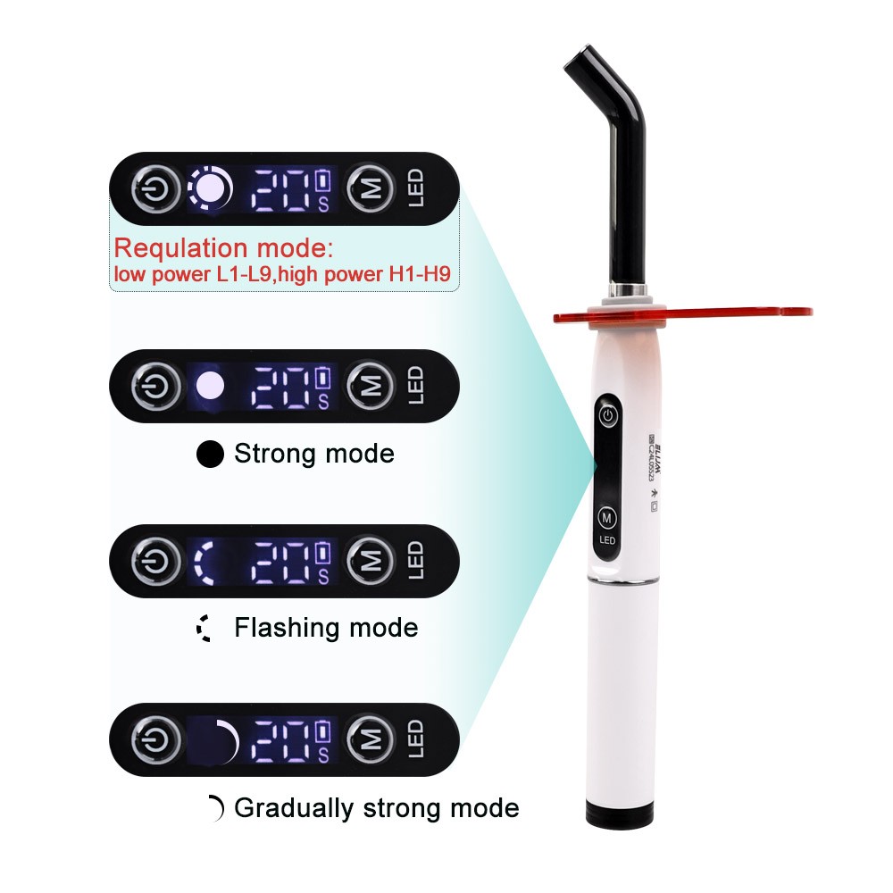 Dental Wireless Light Curing Machine 1s/2mm Resin Curing Light 800-2400mW/cm²-US