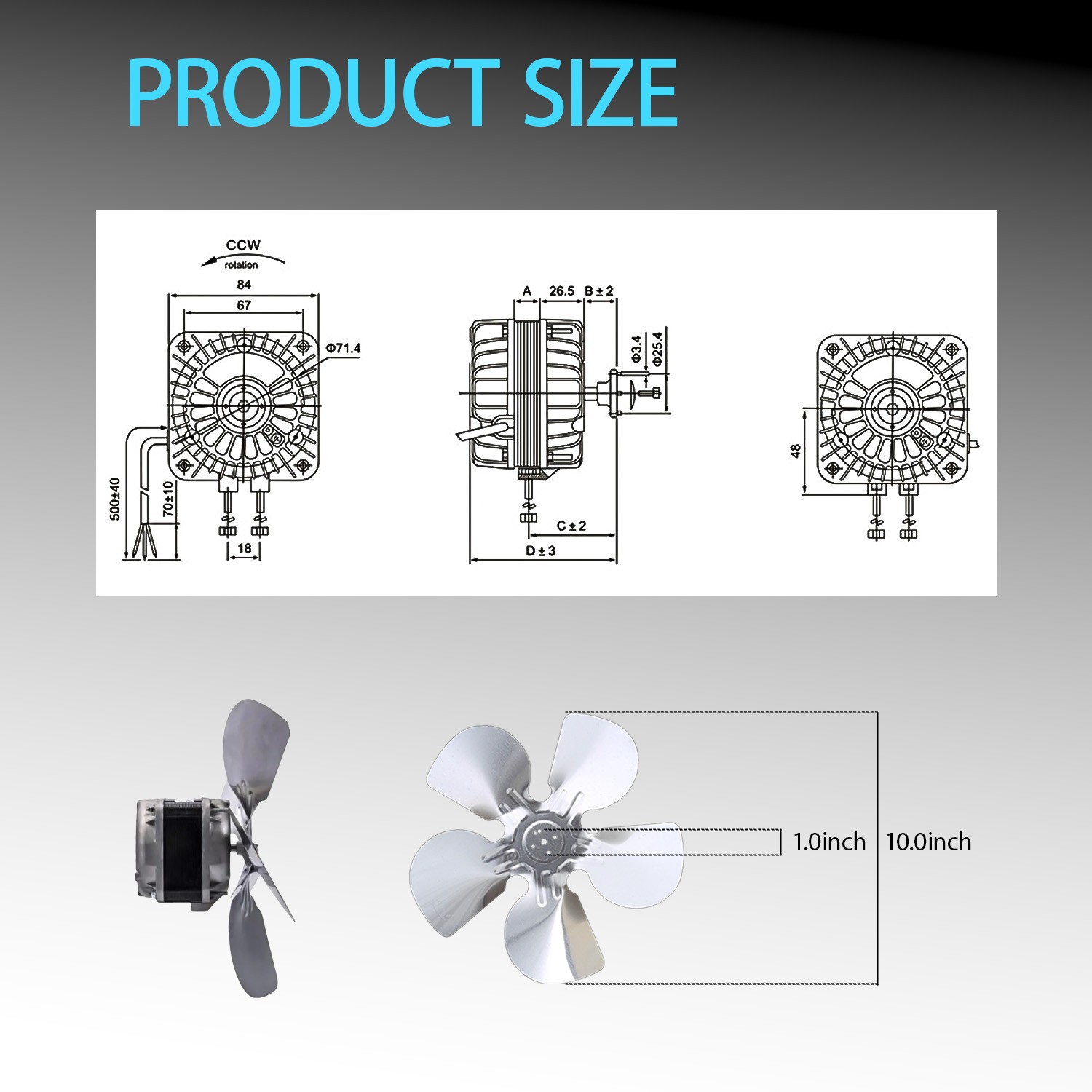 YZF18-25 Fan AC Motor 120V 60HZ 18W 1.01A 1550 r/min, Shaded Pole Motor for S…