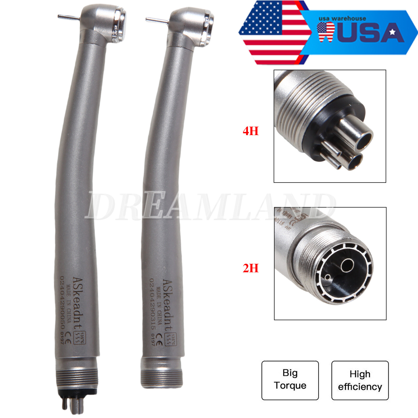 NSK Style Dental Fiber Optic LED E-generator/ High Speed Handpiece 4 Hole/2 Hole