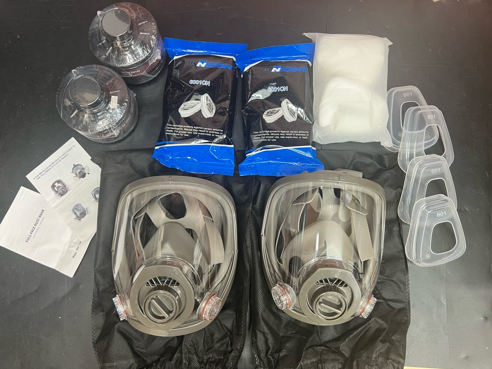 Full Face Respirator Mask Reusable Dust Paint Chemical Protection 2 Pack
