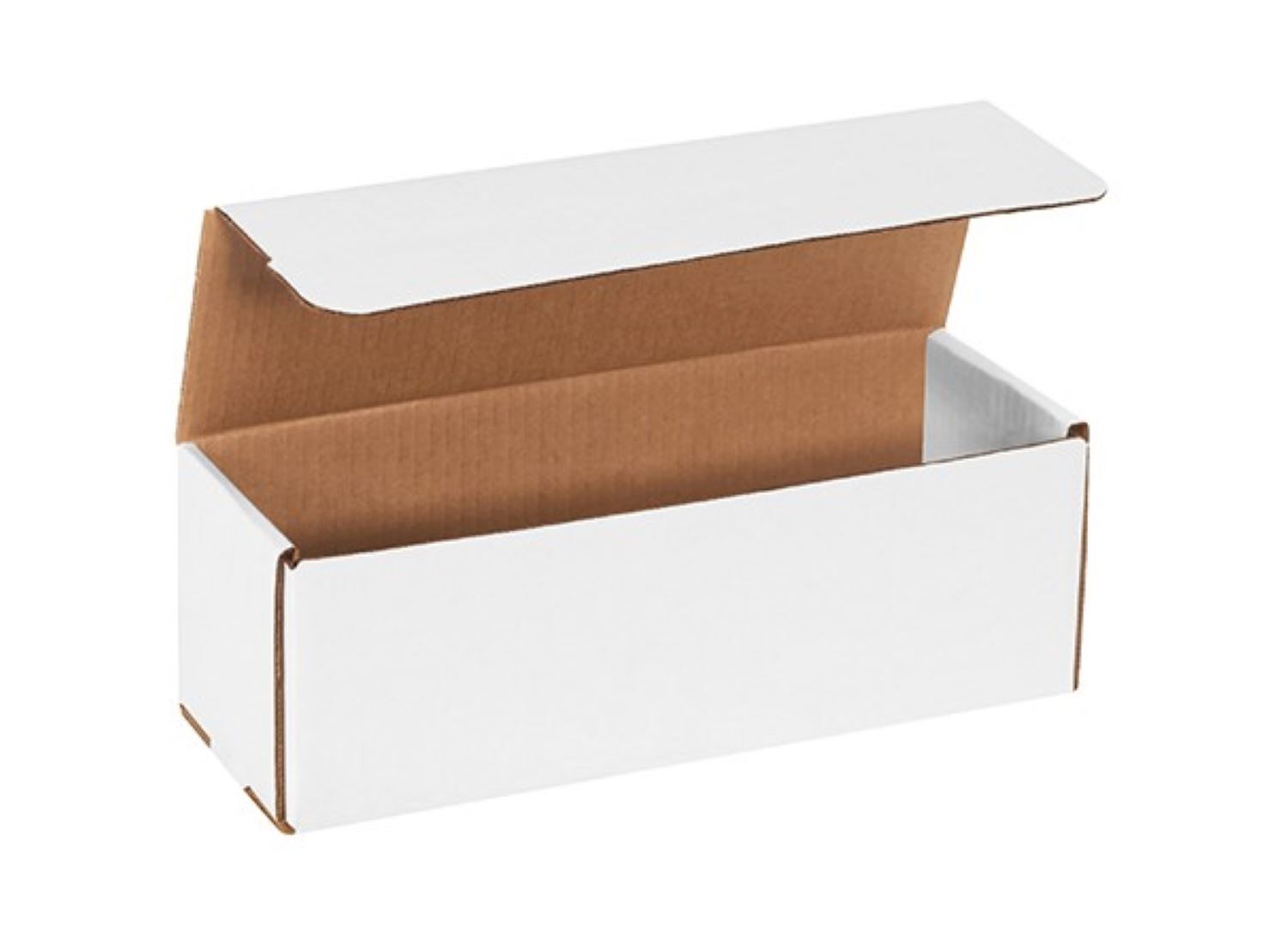 Pack of 50 Foldable Shipping Box 12x4x4 White Cardboard Strong Corrugated Mailer