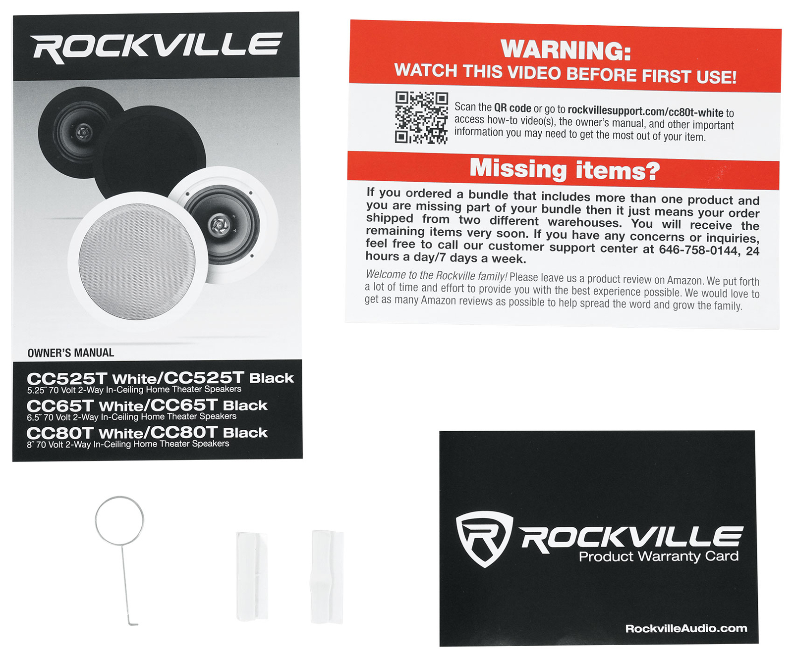 (2) Rockville CC80T White 8″ Commercial 70v Ceiling Speakers For Restaurant/Bar