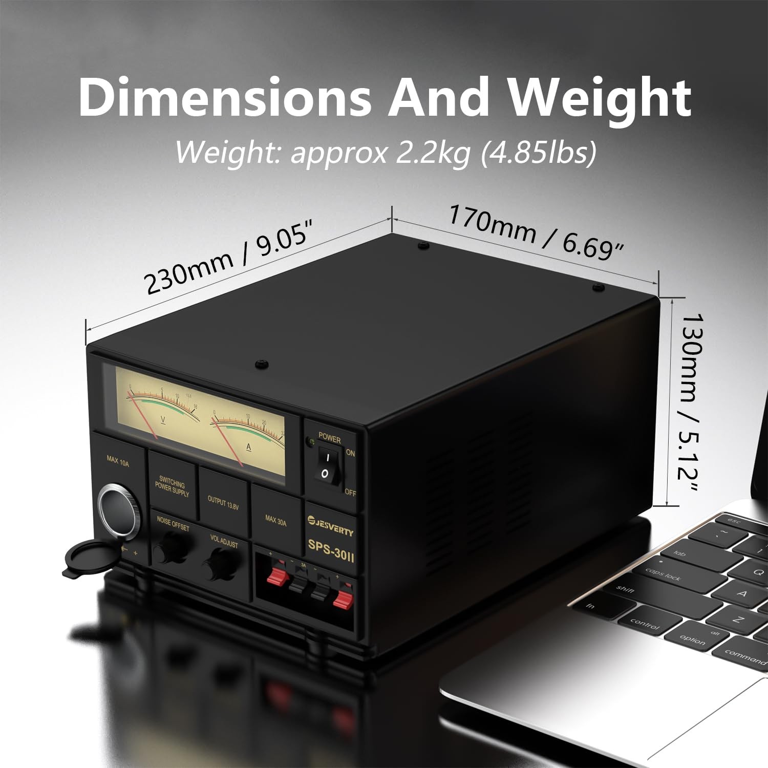 Universal Compact Bench Power Supply- 30 Amp Regulated Home Lab Benchtop AC-t…