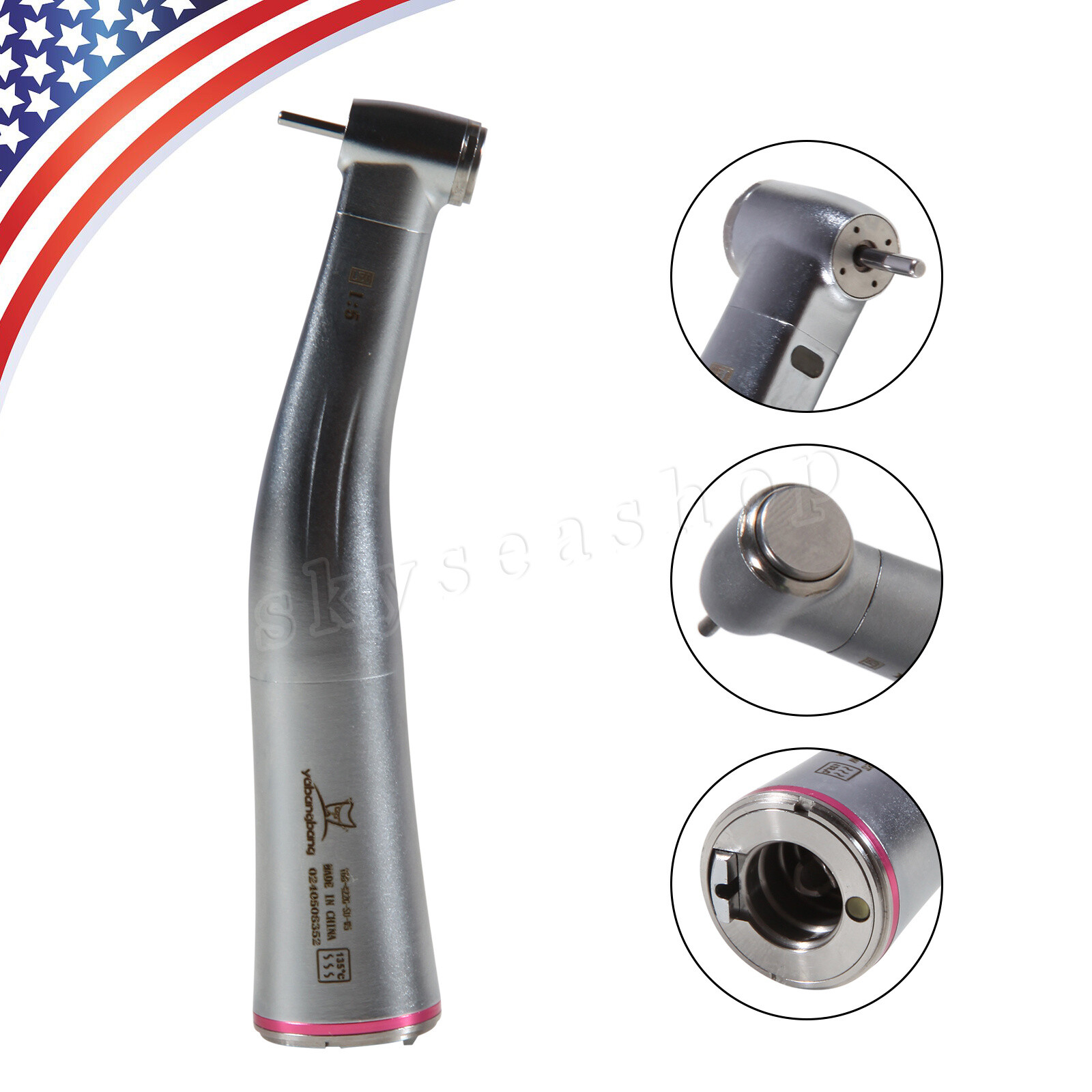 Dental 1:5 Contrangulo Agua-Spray interno FG1.6mm Fiber Optic Handpiece for NSK