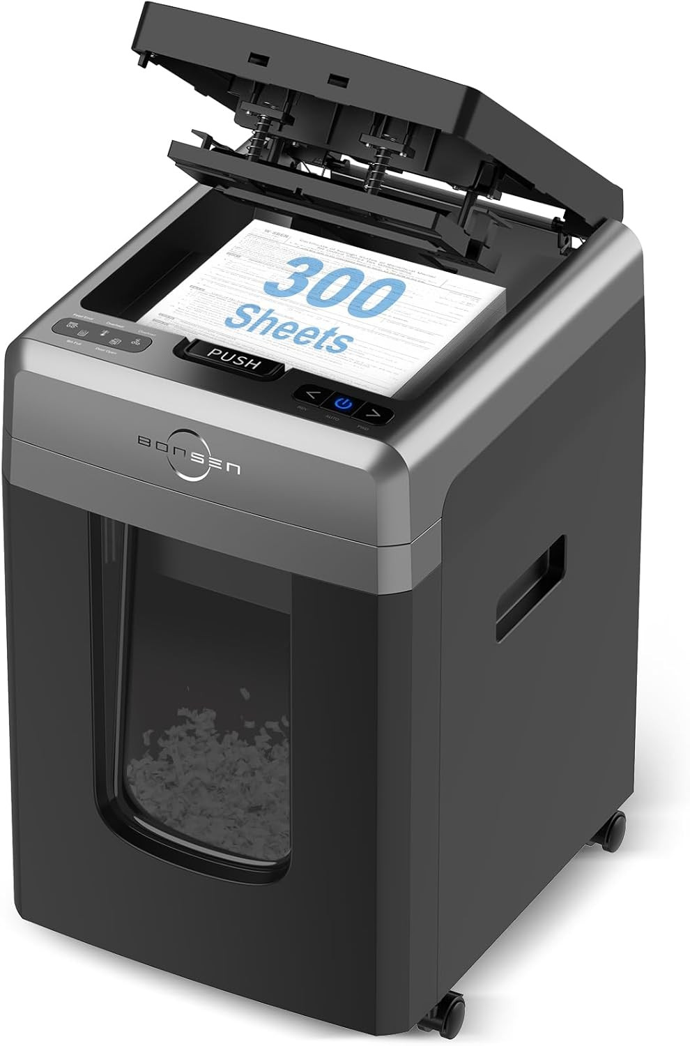 300 Sheet Auto Feed Paper Shredder P4 Micro Cut Office Shredder 8.1 Gal