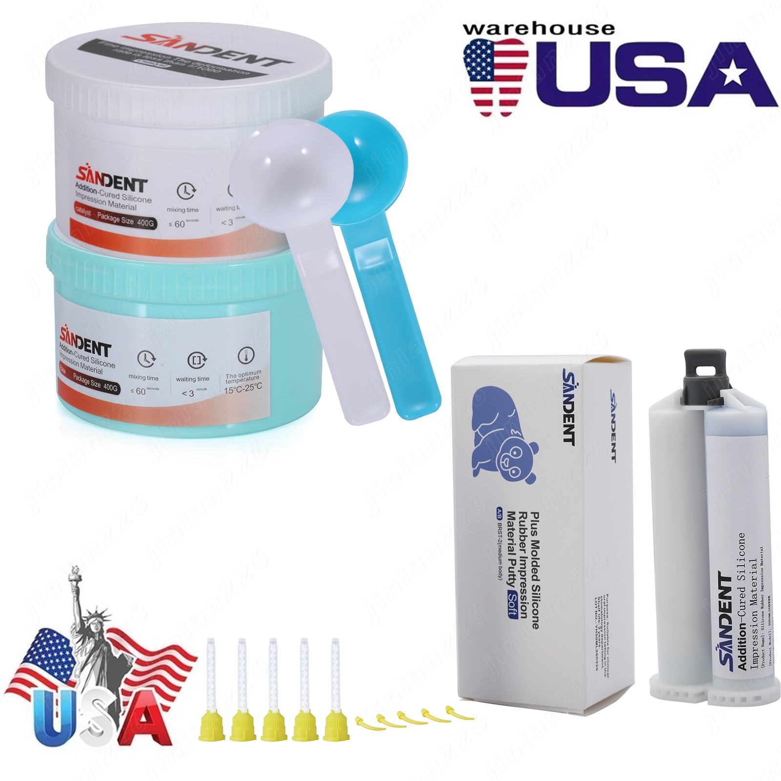 Putty PVS VPS Impression Material Base+Catalystst/50ml cartridge Medium Body