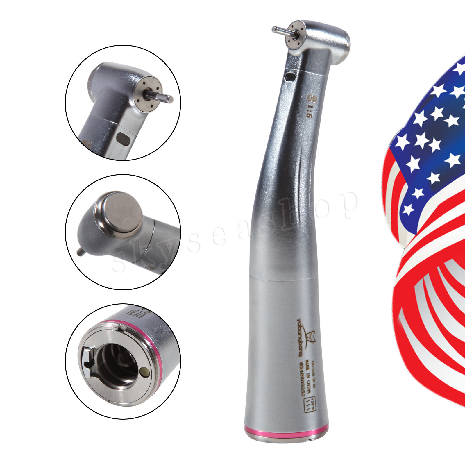 Dental 1:5 Contrangulo Agua-Spray interno FG1.6mm Fiber Optic Handpiece for NSK