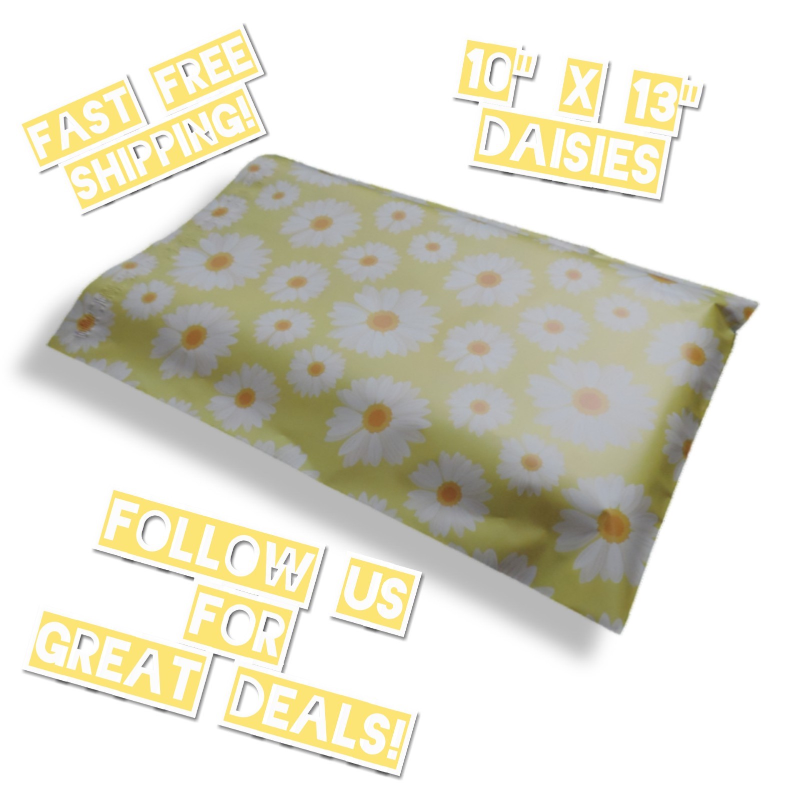 uPaknShip 10×13 Daisy Designer Poly Mailers – Shipping Envelopes