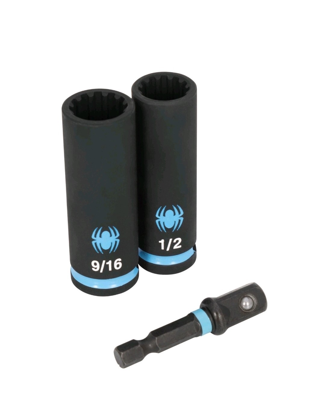 NIP Spyder 3-Piece 3/8-Inch Drive Deep SAE Impact Socket Set w/Adapter. # 19710