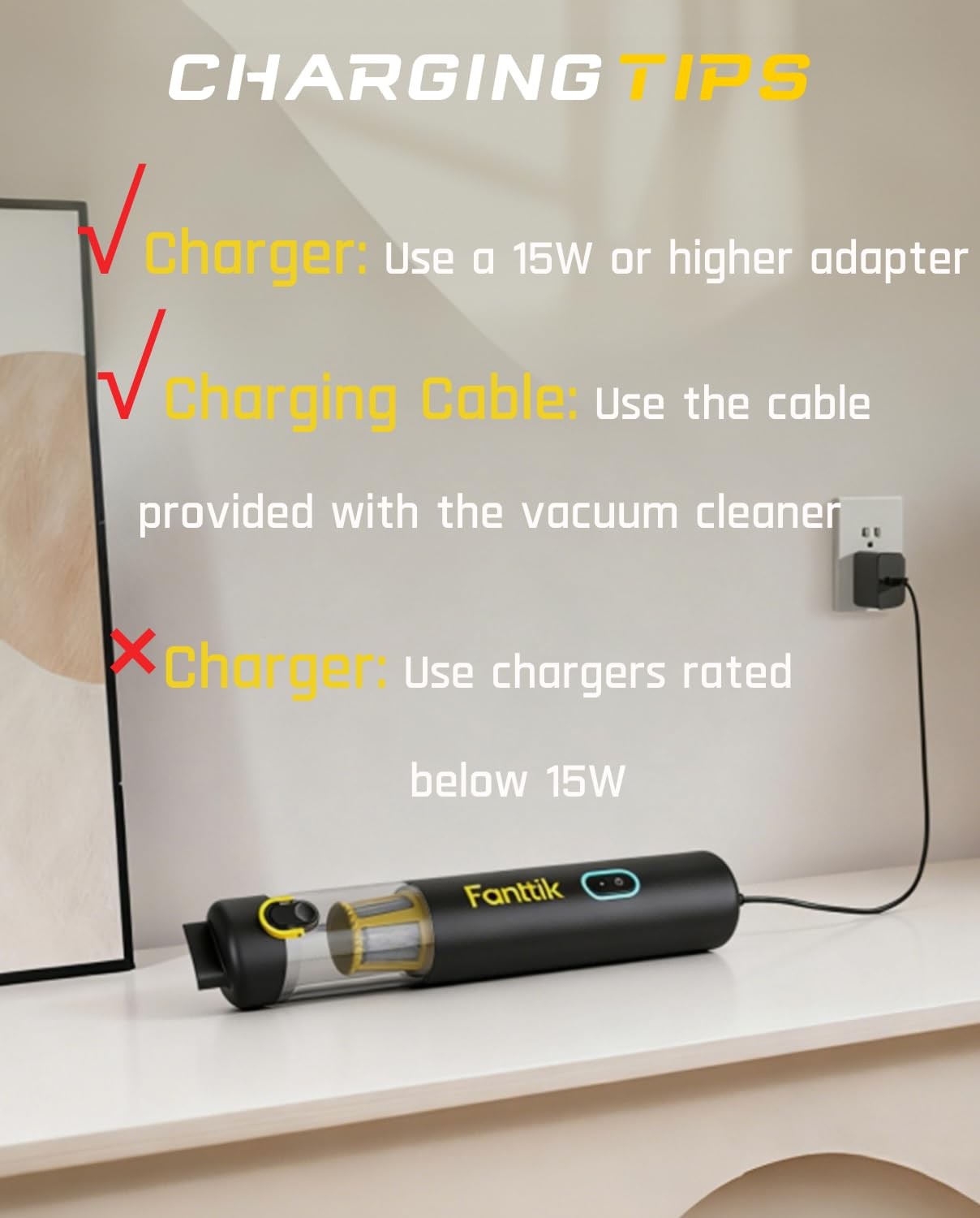 Fanttik Slim V8 Apex Car Vacuum 4-In-1 Portable Mini Cordless Vacuum 19000Pa