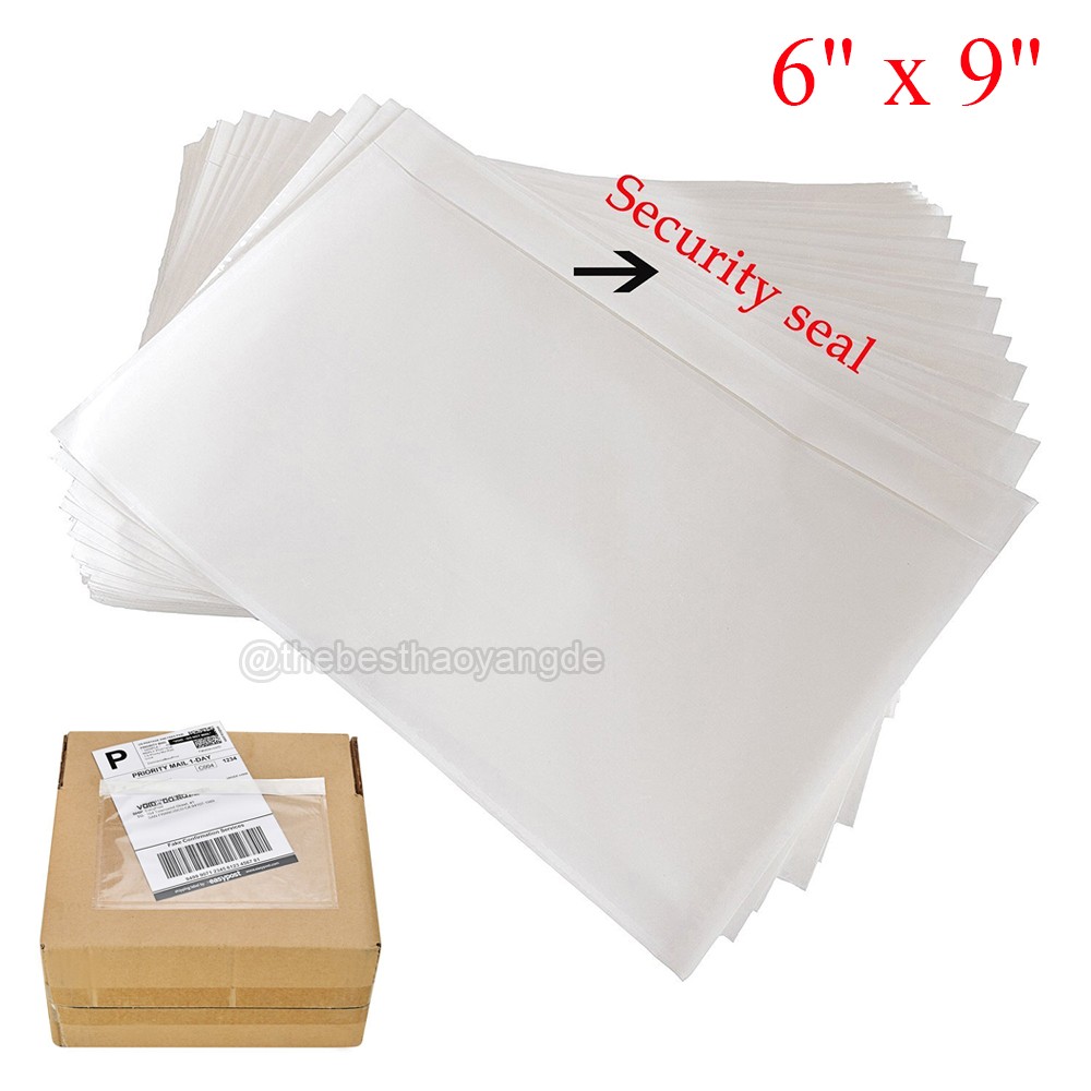 50-1000 6″ x 9″ Clear Adhesive Packing List Shipping Label Envelopes Pouches US