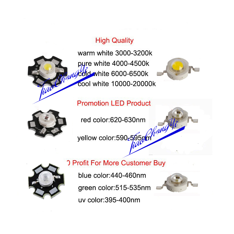 3W High Power LED Chip Light Beads White Red Blue Green IR light-emitting diode