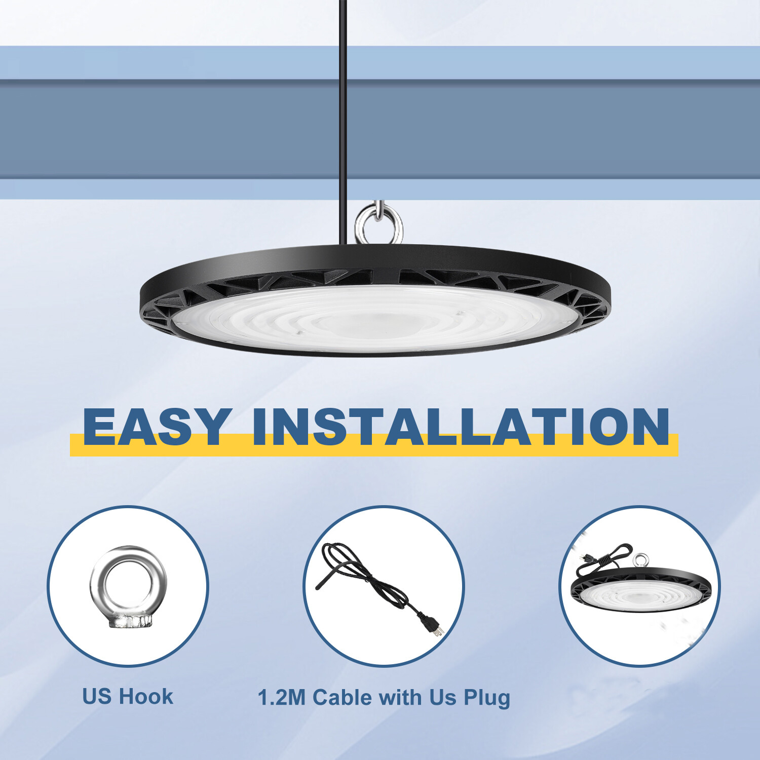 2 Pack 200W Led UFO High Bay Light Industrial Commercial Warehouse Shop Lights