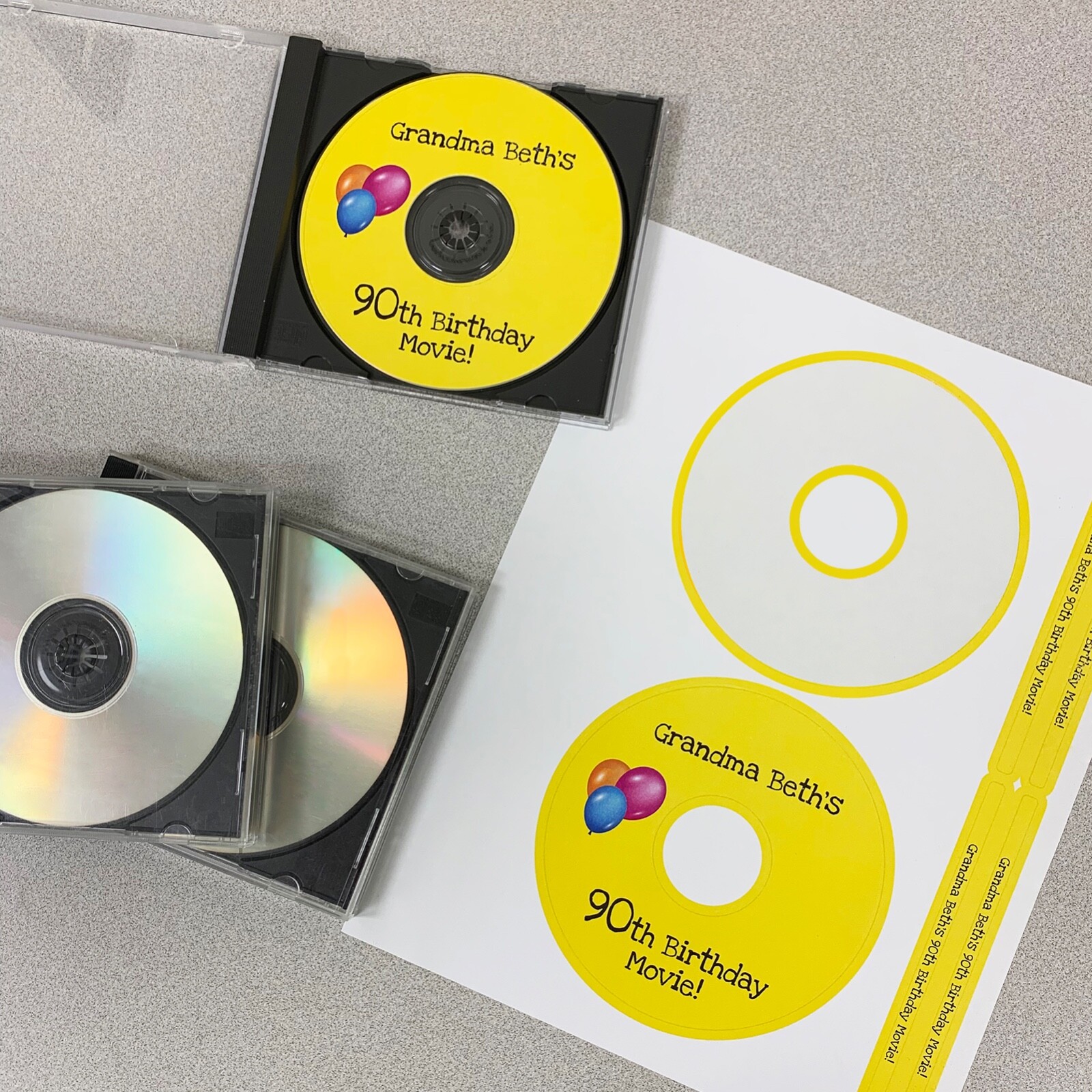 100 CD/ DVD Laser and Ink Jet Labels Templates 5931, 8931, 8691,8692. 50 Sheets!