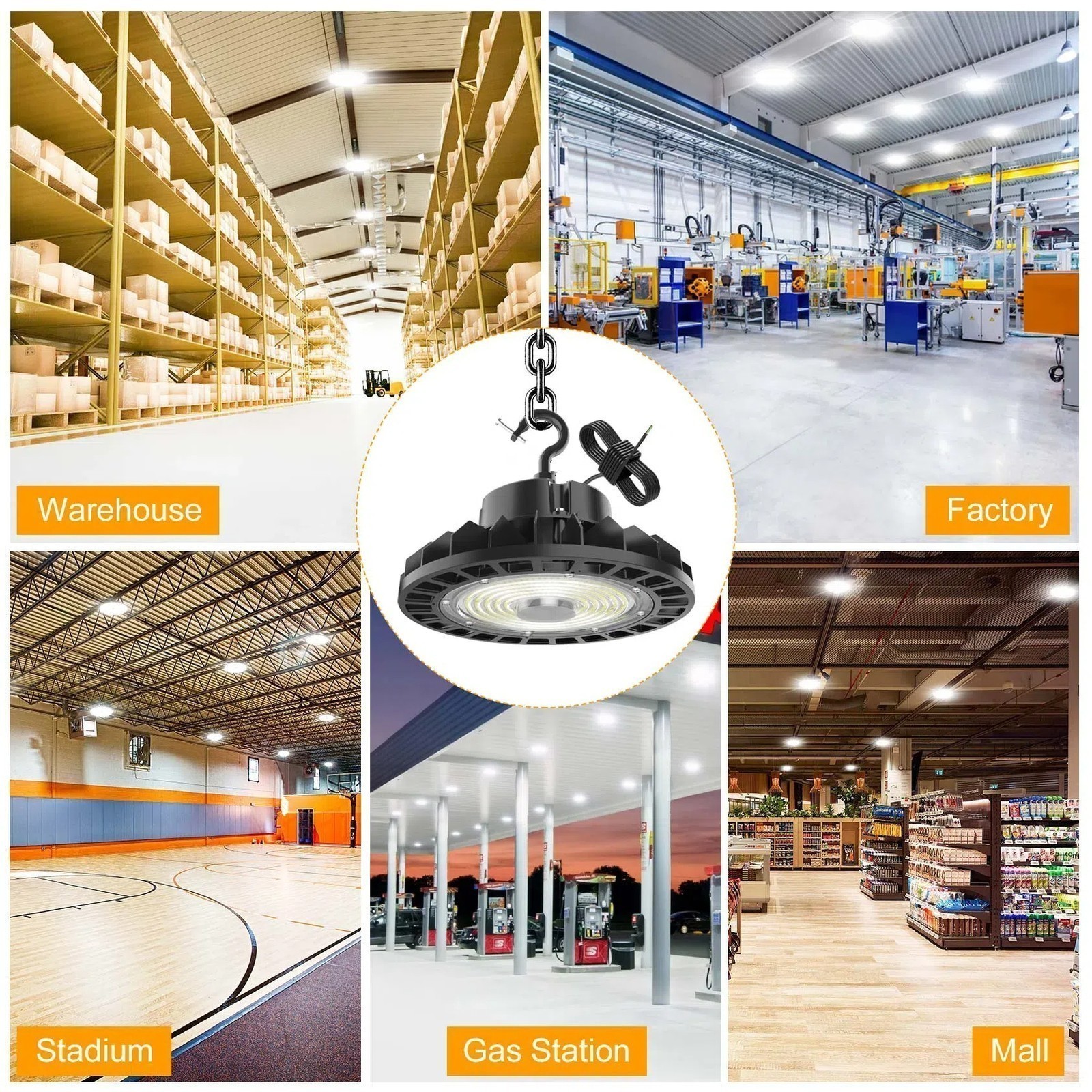 150W/120W/90W Led High Bay Light Industrial Warehouse Shop Lighting 277V AC