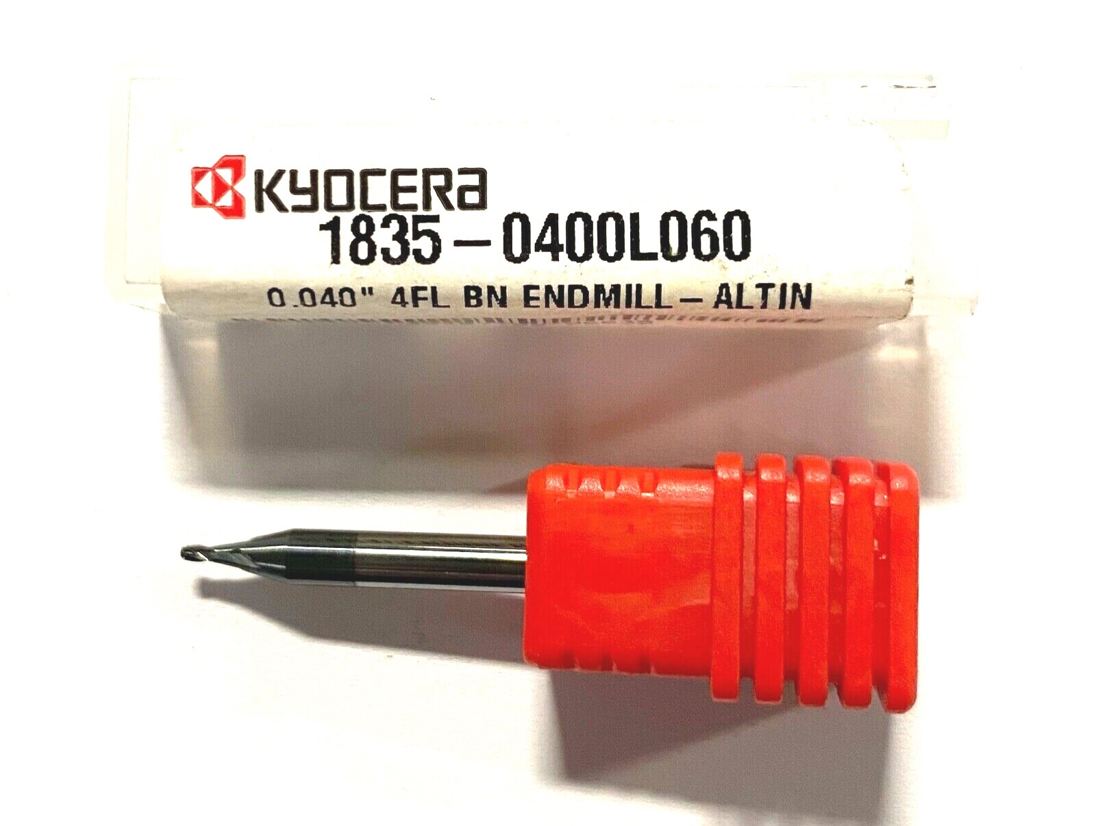 Kyocera 0.040″ Carbide Ball Nosed End Mill AlTiN Coated 4 Flute USA Made