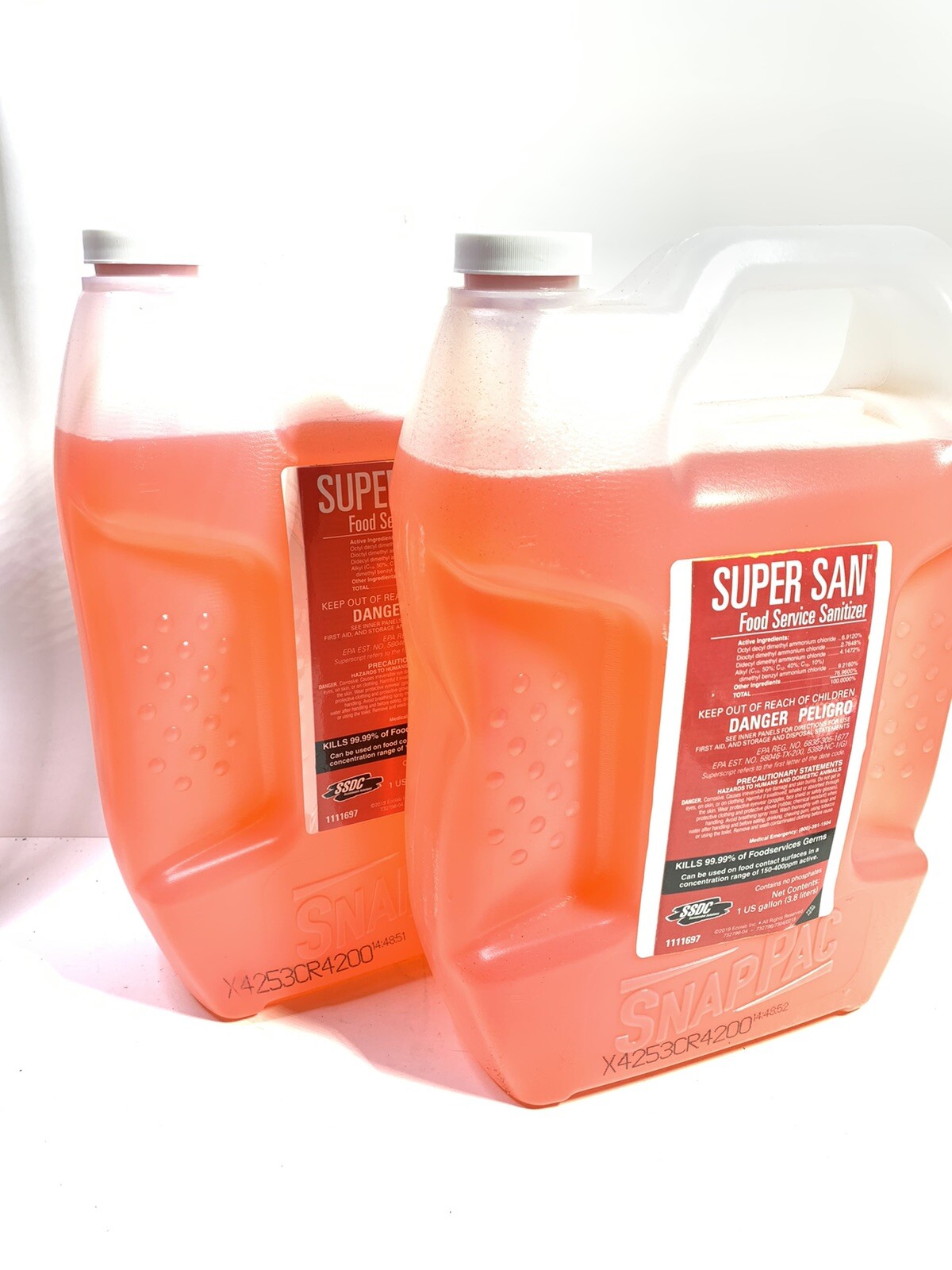 2-Gallons Super San SnapPac Food Service Sanitizer Restaurant Kitchen Cleaner