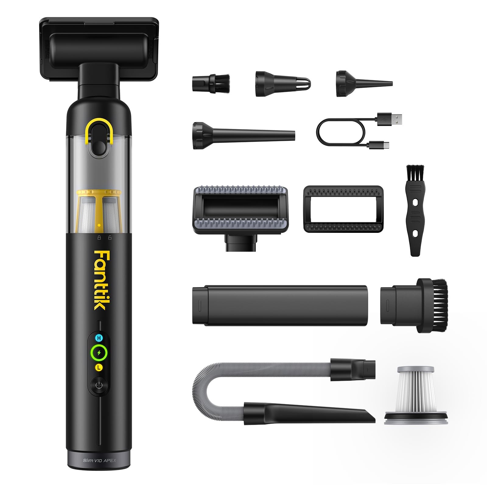 Fanttik Slim V10 APEX Cordless Car Vacuum Handheld 19kPa w/Digital Display