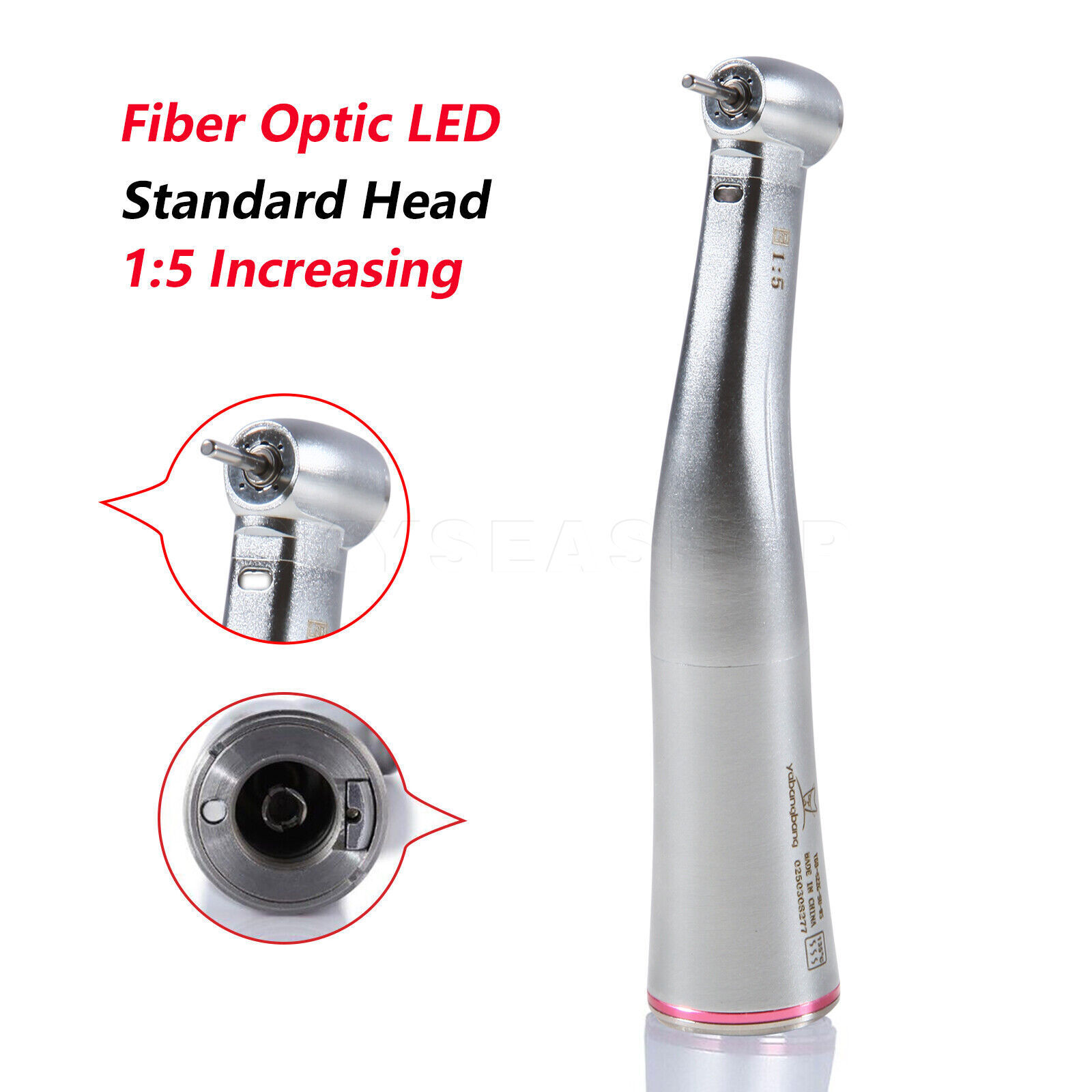 1-5 Dental 1:5 Fiber Optic Contra Angle Increase Internal 4 Spray LED Handpiece