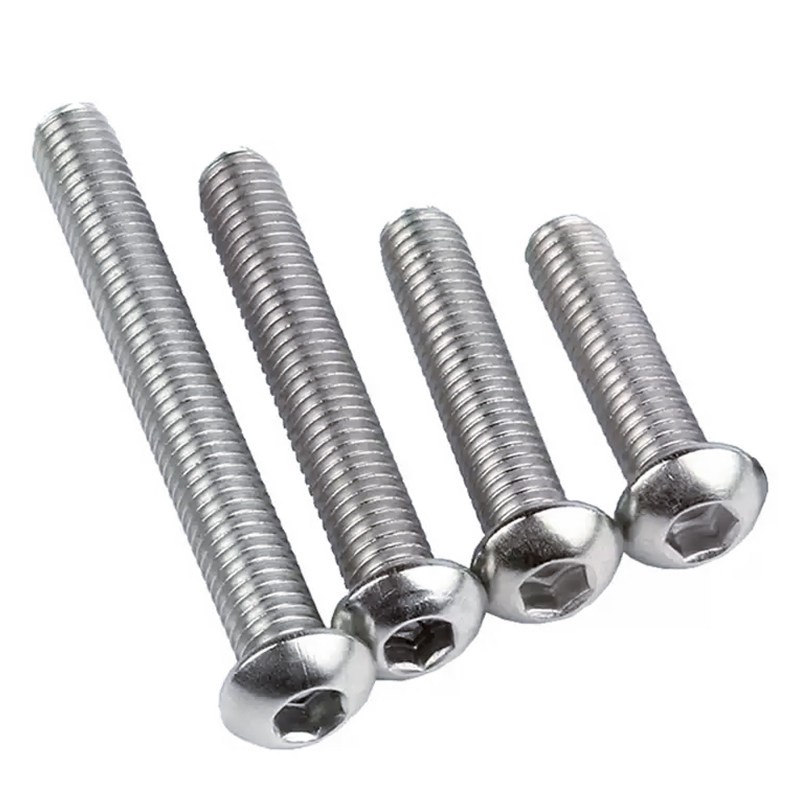 M10 (x1.25mm) Button Head Screws Bolt Fine Threaded Allen Key A2 Stainless Steel