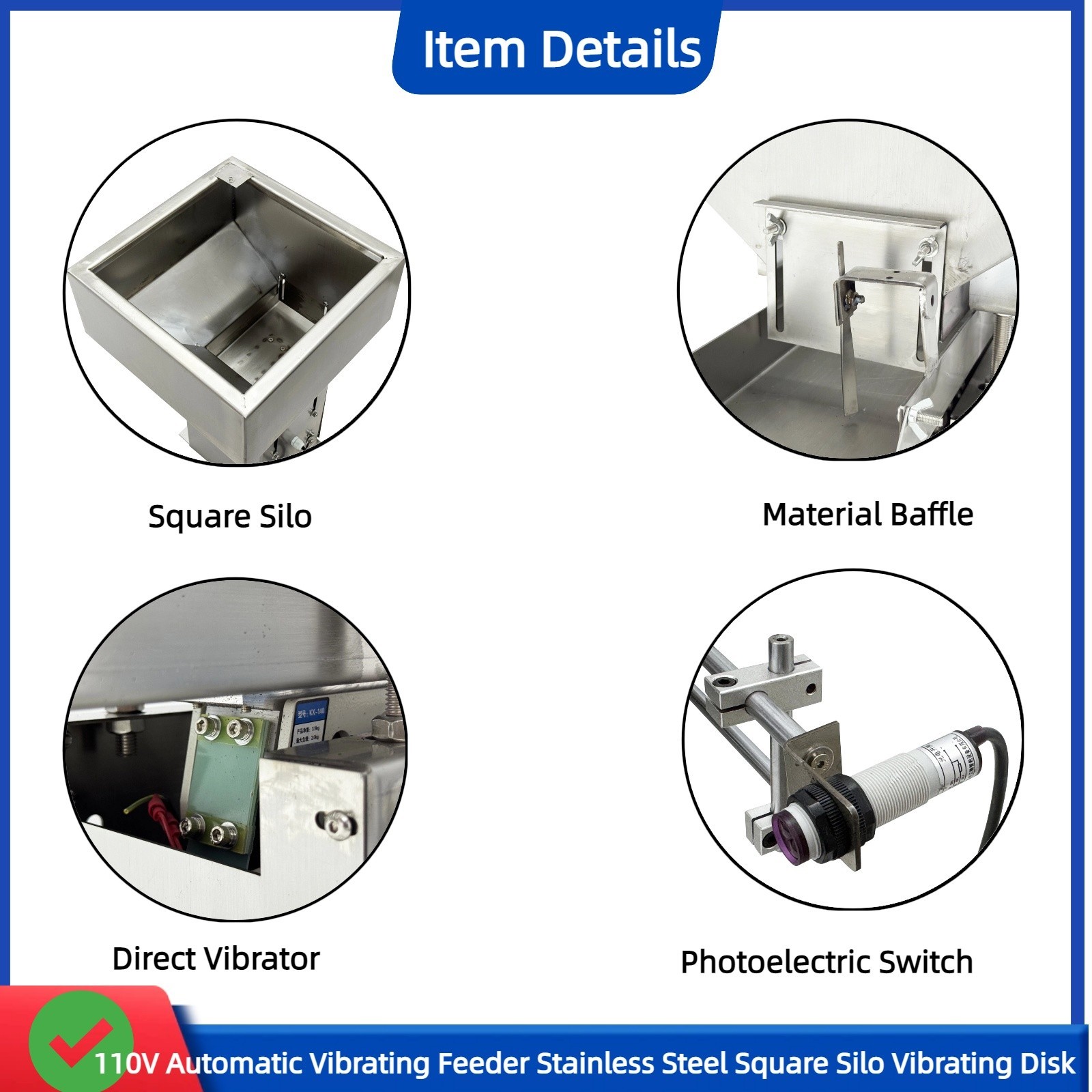 110V Automatic Vibrating Feeder Feeding Device