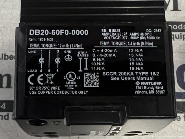 NEW Watlow Solid State Power Control – DB20-60F0-0000 w/Warranty