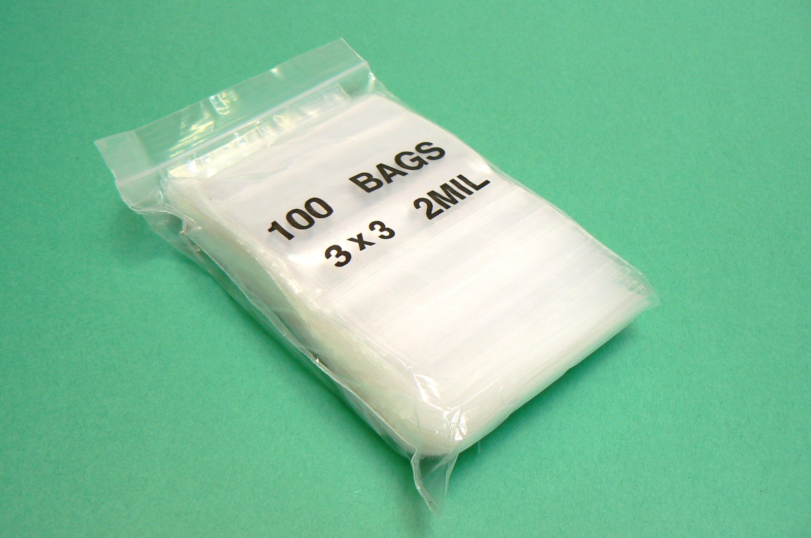 5,000 Zip Seal Lock Bags 2mil Clear 3×3 Reclosable Zip Slide Lock Bag 3″ Square