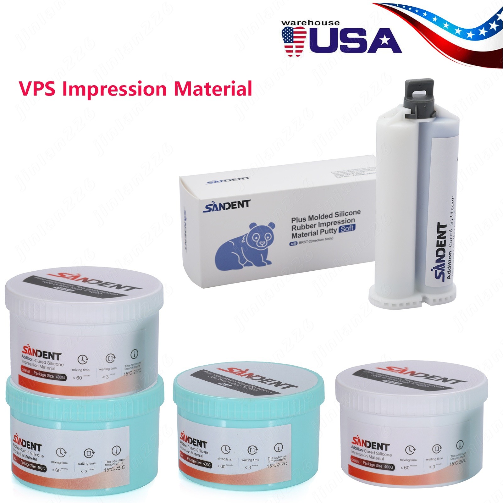 Putty PVS VPS Impression Material Base+Catalystst/50ml cartridge Medium Body